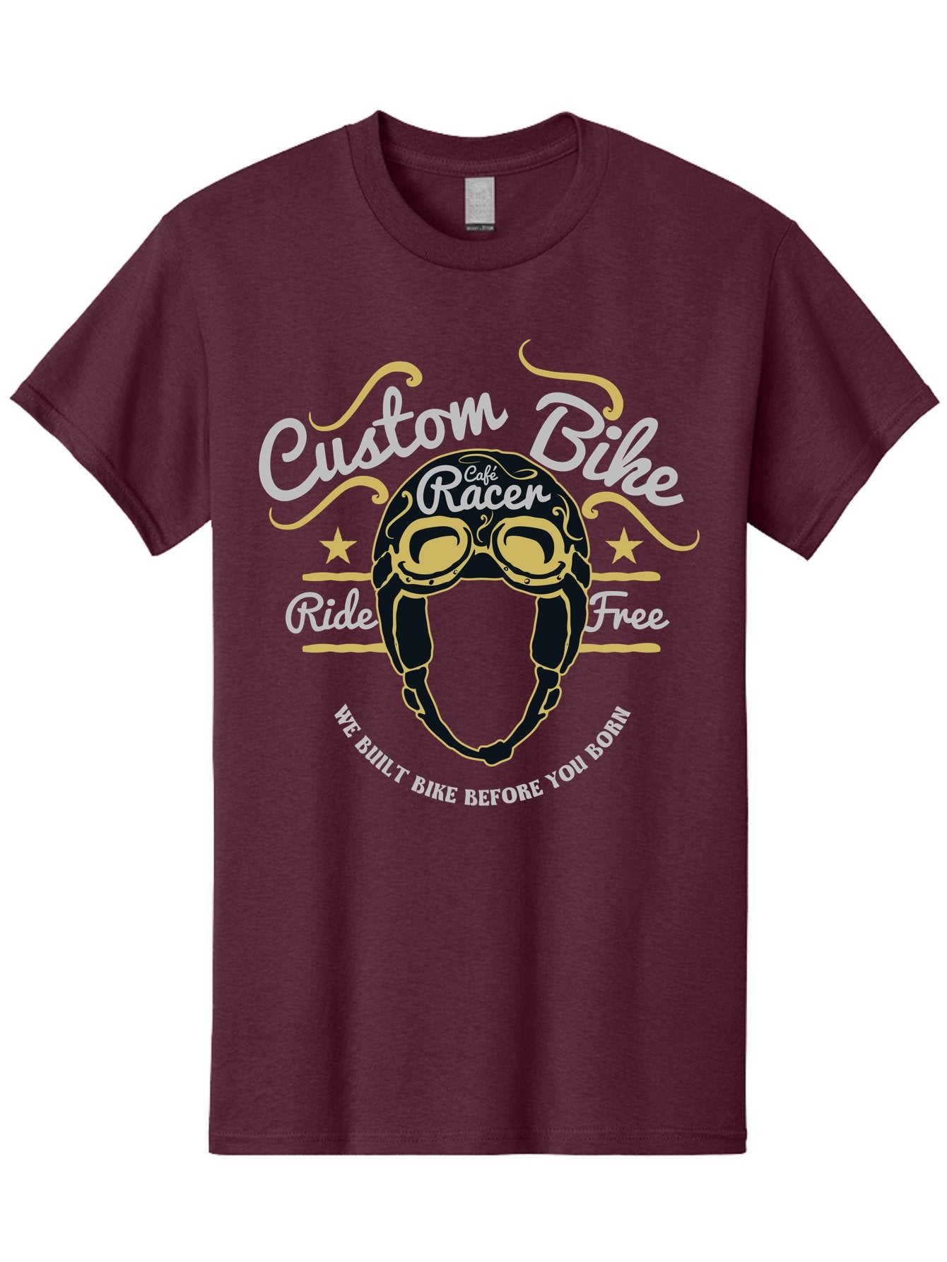 Custom Bike Men'S Graphic Tee, 100% Cotton, Comfortable Casual Summer Wear, Machine Washable, Custom Bike, Cafe Racer, Bicycle Helmet, Ride Free, Cycling Culture, Biker Lifestyle, Vintage Bike, Custom Motorcycle Aae222 5