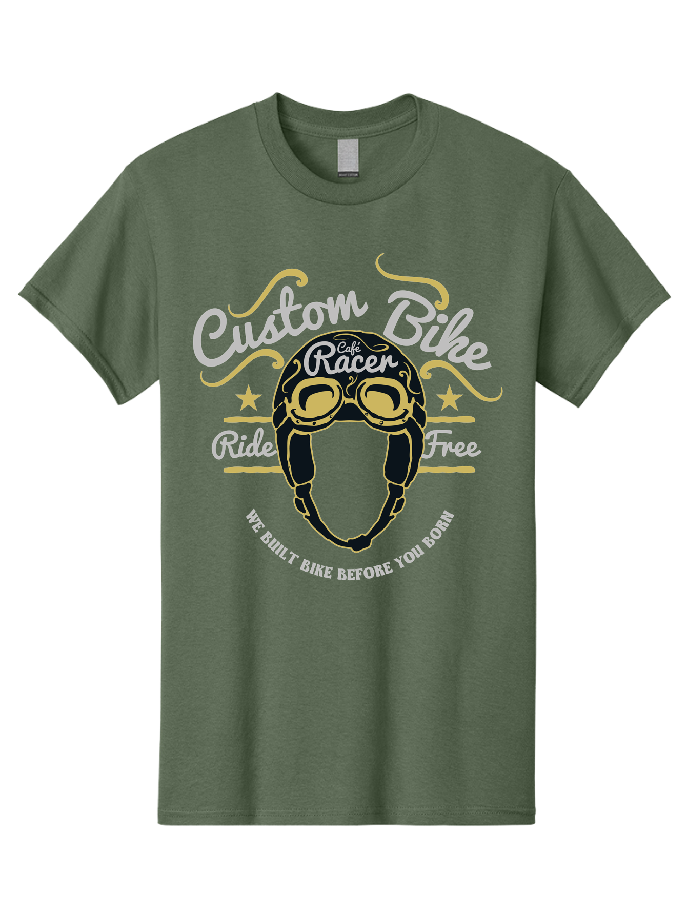 Custom Bike Men'S Graphic Tee, 100% Cotton, Comfortable Casual Summer Wear, Machine Washable, Custom Bike, Cafe Racer, Bicycle Helmet, Ride Free, Cycling Culture, Biker Lifestyle, Vintage Bike, Custom Motorcycle Aae222 13