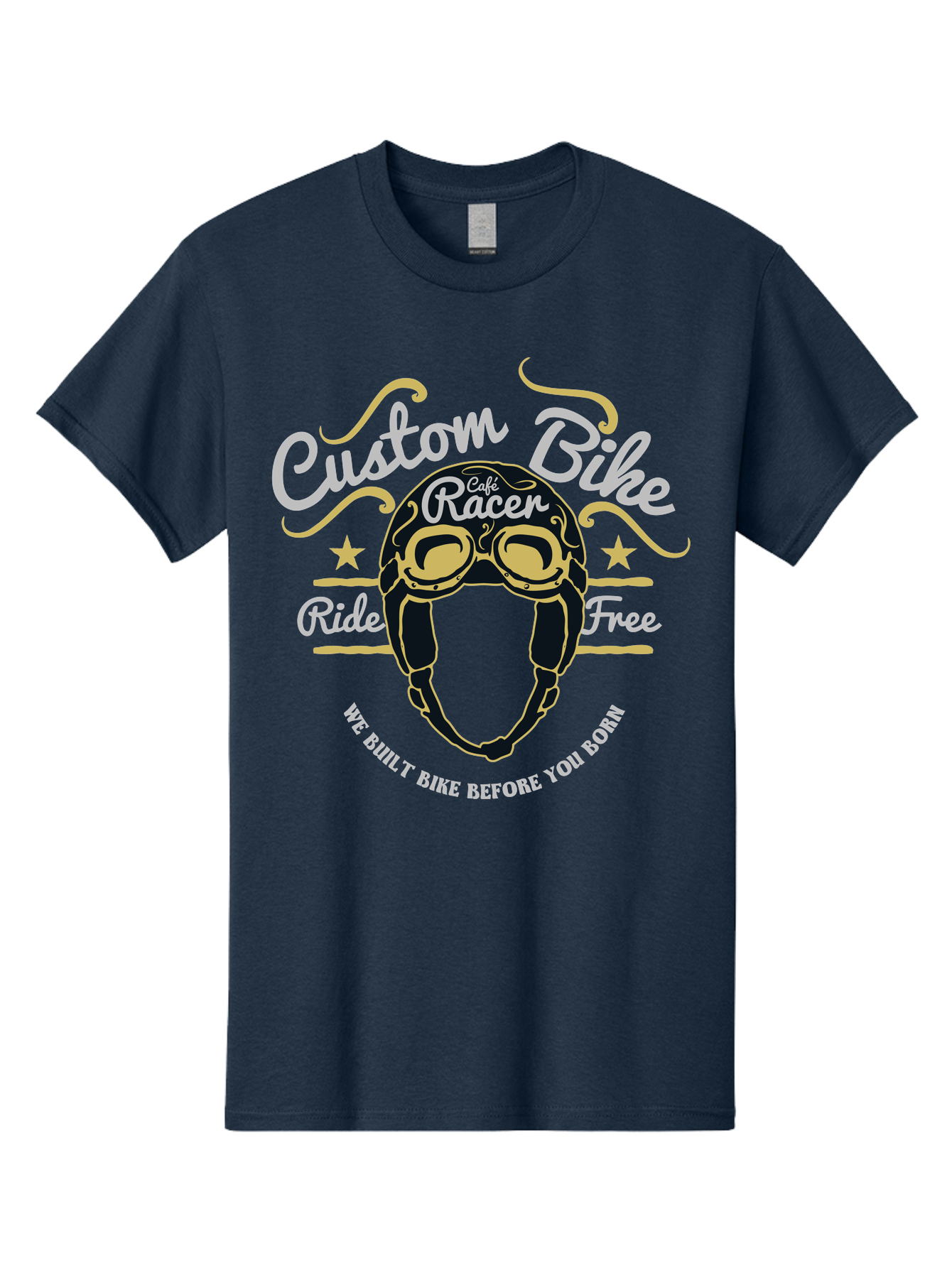 Custom Bike Men'S Graphic Tee, 100% Cotton, Comfortable Casual Summer Wear, Machine Washable, Custom Bike, Cafe Racer, Bicycle Helmet, Ride Free, Cycling Culture, Biker Lifestyle, Vintage Bike, Custom Motorcycle Aae222