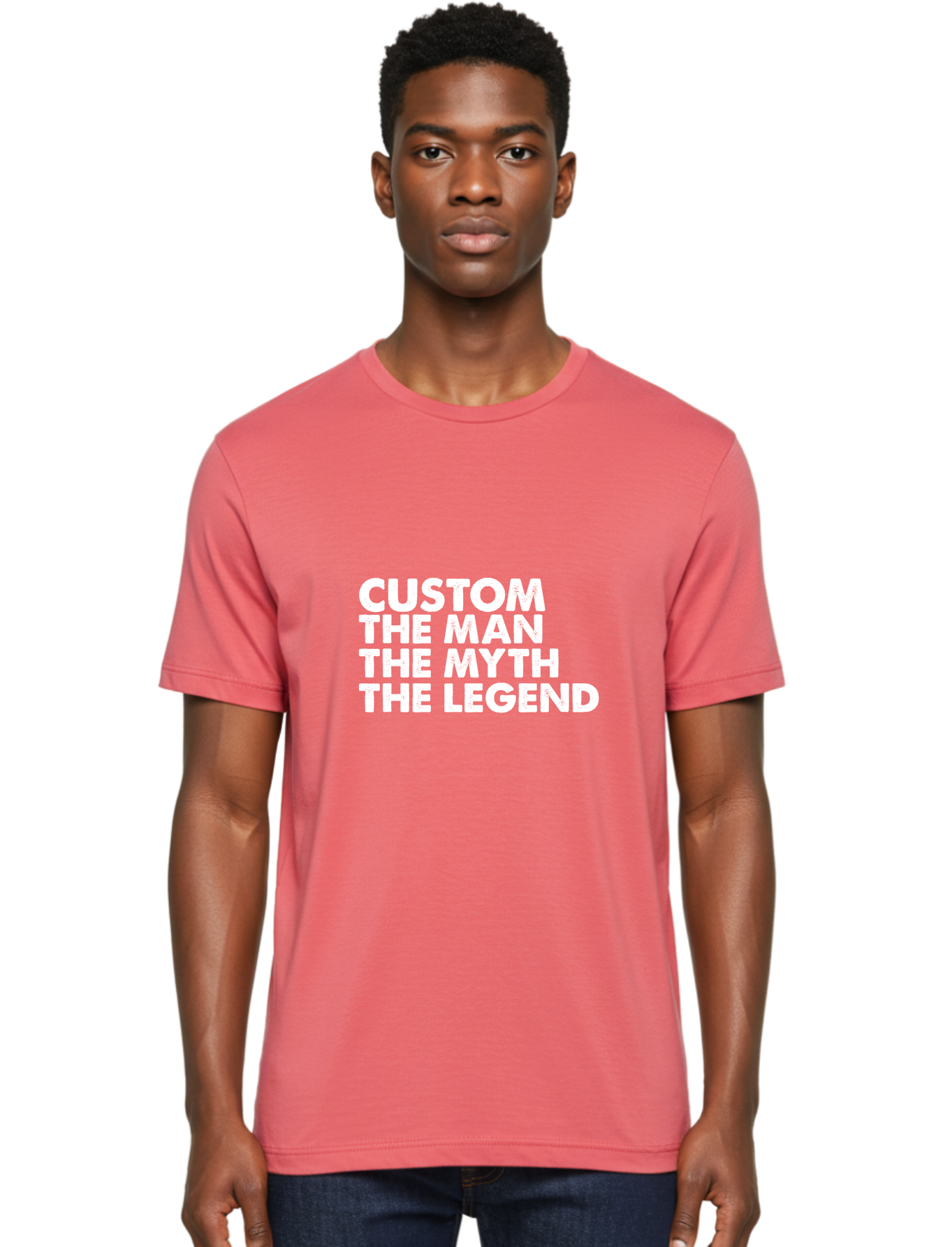 Custom The Man The Myth Men'S Graphic Tee, 100% Cotton, Comfortable Casual Summer Wear, Machine Washable, Custom Man, The Man, The Myth, The Legend, Personalized, Customized, Motivational Quote, Inspiration, Legendary Status, Bold Font, Aae223 18