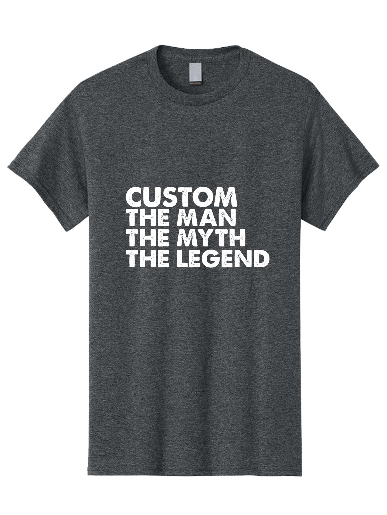 Custom The Man The Myth Men'S Graphic Tee, 100% Cotton, Comfortable Casual Summer Wear, Machine Washable, Custom Man, The Man, The Myth, The Legend, Personalized, Customized, Motivational Quote, Inspiration, Legendary Status, Bold Font, Aae223 5
