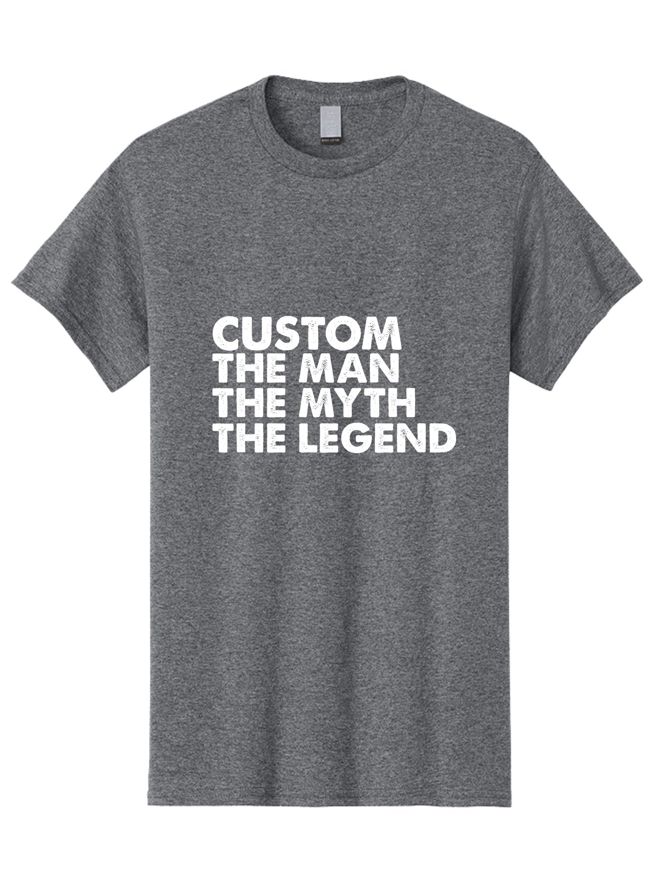 Custom The Man The Myth Men'S Graphic Tee, 100% Cotton, Comfortable Casual Summer Wear, Machine Washable, Custom Man, The Man, The Myth, The Legend, Personalized, Customized, Motivational Quote, Inspiration, Legendary Status, Bold Font, Aae223 4