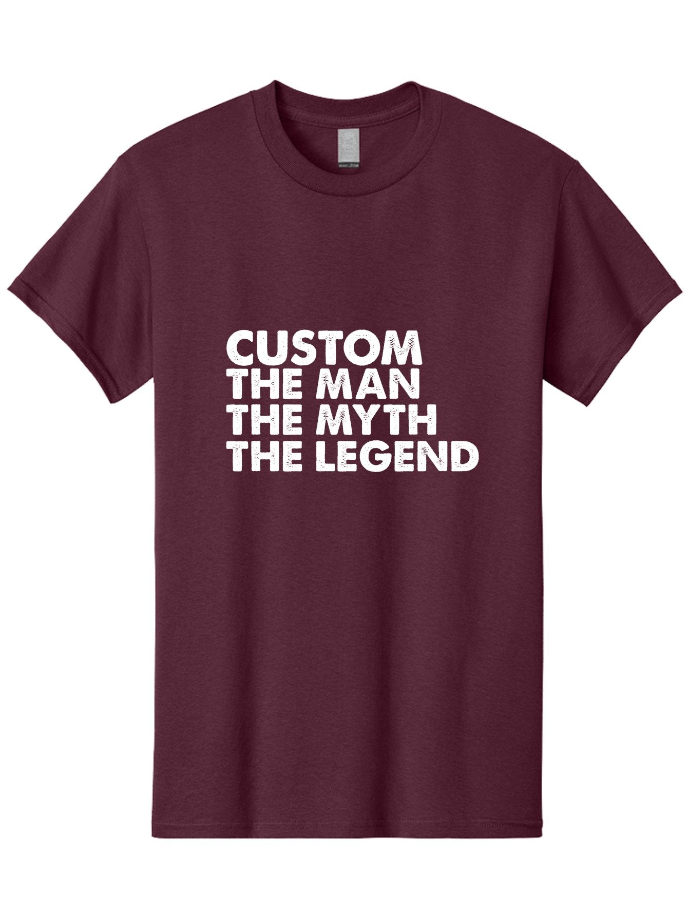 Custom The Man The Myth Men'S Graphic Tee, 100% Cotton, Comfortable Casual Summer Wear, Machine Washable, Custom Man, The Man, The Myth, The Legend, Personalized, Customized, Motivational Quote, Inspiration, Legendary Status, Bold Font, Aae223 12