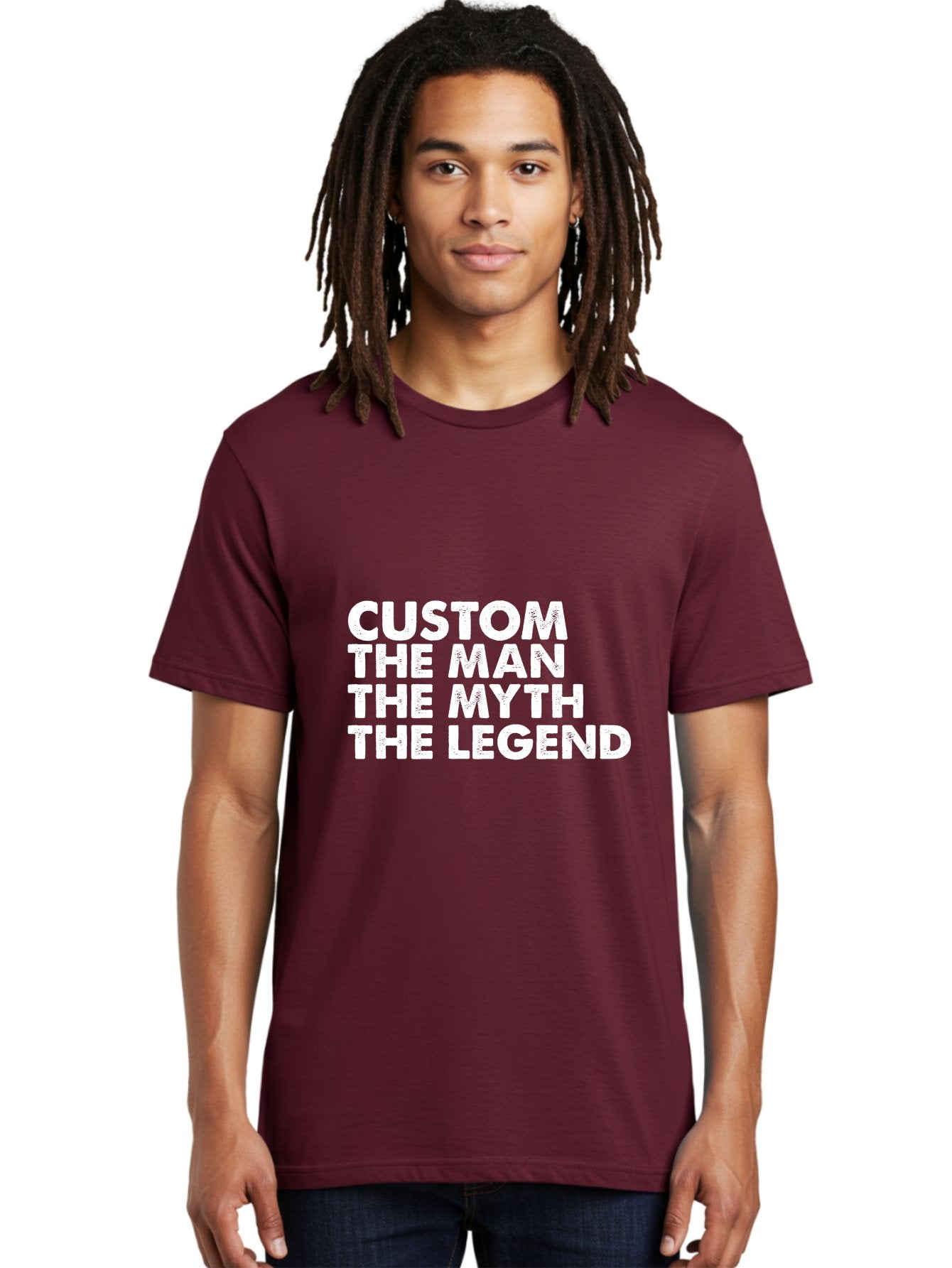 Custom The Man The Myth Men'S Graphic Tee, 100% Cotton, Comfortable Casual Summer Wear, Machine Washable, Custom Man, The Man, The Myth, The Legend, Personalized, Customized, Motivational Quote, Inspiration, Legendary Status, Bold Font, Aae223 28