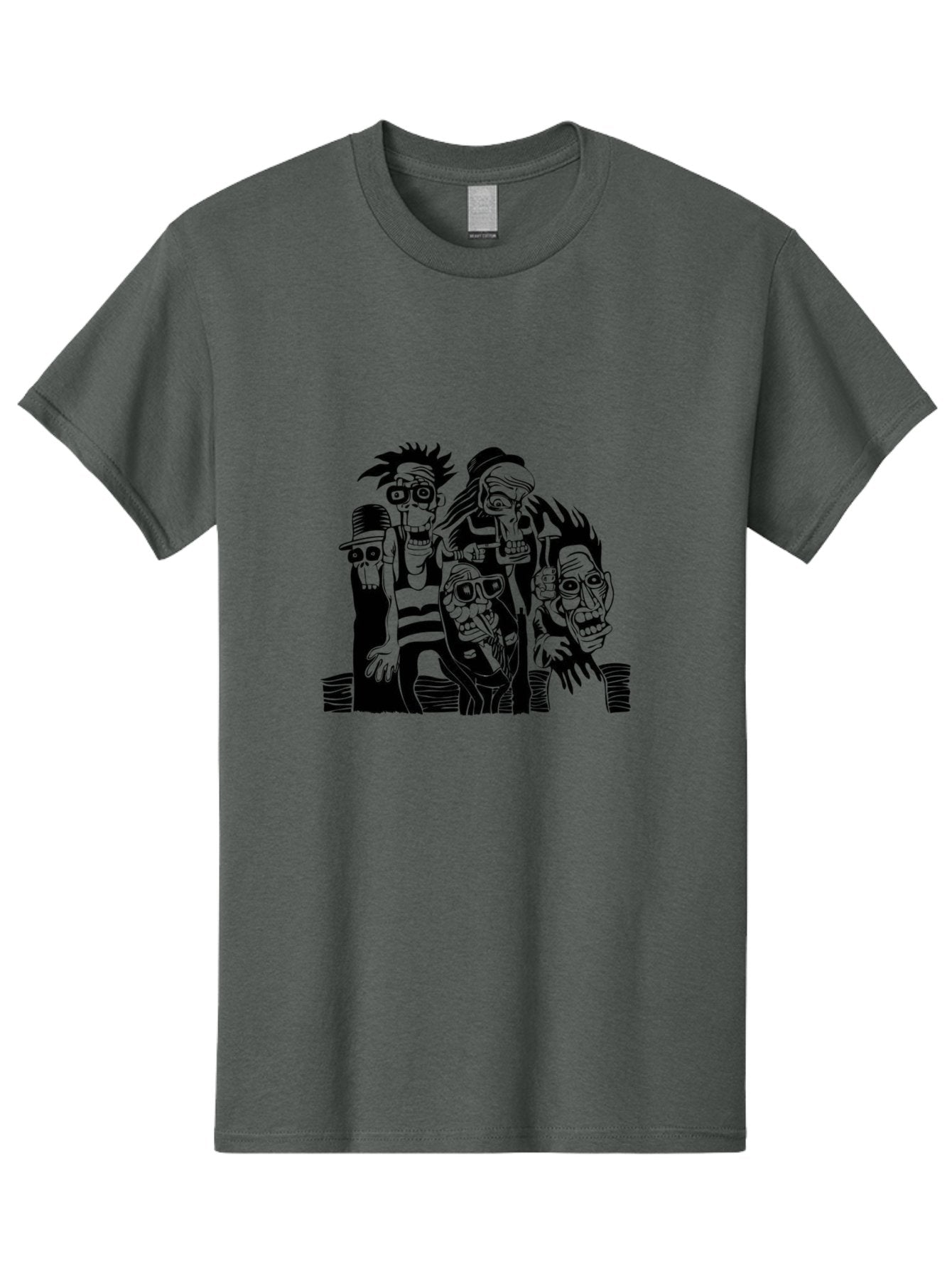 Dead Crew Men'S Graphic Tee, 100% Cotton, Comfortable Casual Summer Wear, Machine Washable, Zombies, Undead Creatures, Horror Theme, Dark Illustration, Gothic Art, Punk Style, Creepy Characters, Morbid Humor Aae227 5