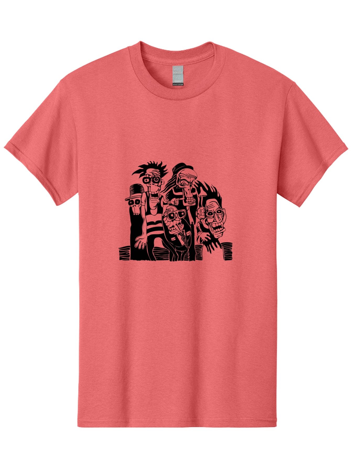 Dead Crew Men'S Graphic Tee, 100% Cotton, Comfortable Casual Summer Wear, Machine Washable, Zombies, Undead Creatures, Horror Theme, Dark Illustration, Gothic Art, Punk Style, Creepy Characters, Morbid Humor Aae227 3