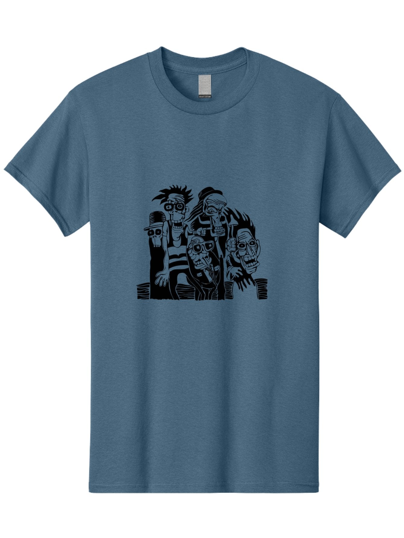 Dead Crew Men'S Graphic Tee, 100% Cotton, Comfortable Casual Summer Wear, Machine Washable, Zombies, Undead Creatures, Horror Theme, Dark Illustration, Gothic Art, Punk Style, Creepy Characters, Morbid Humor Aae227 7