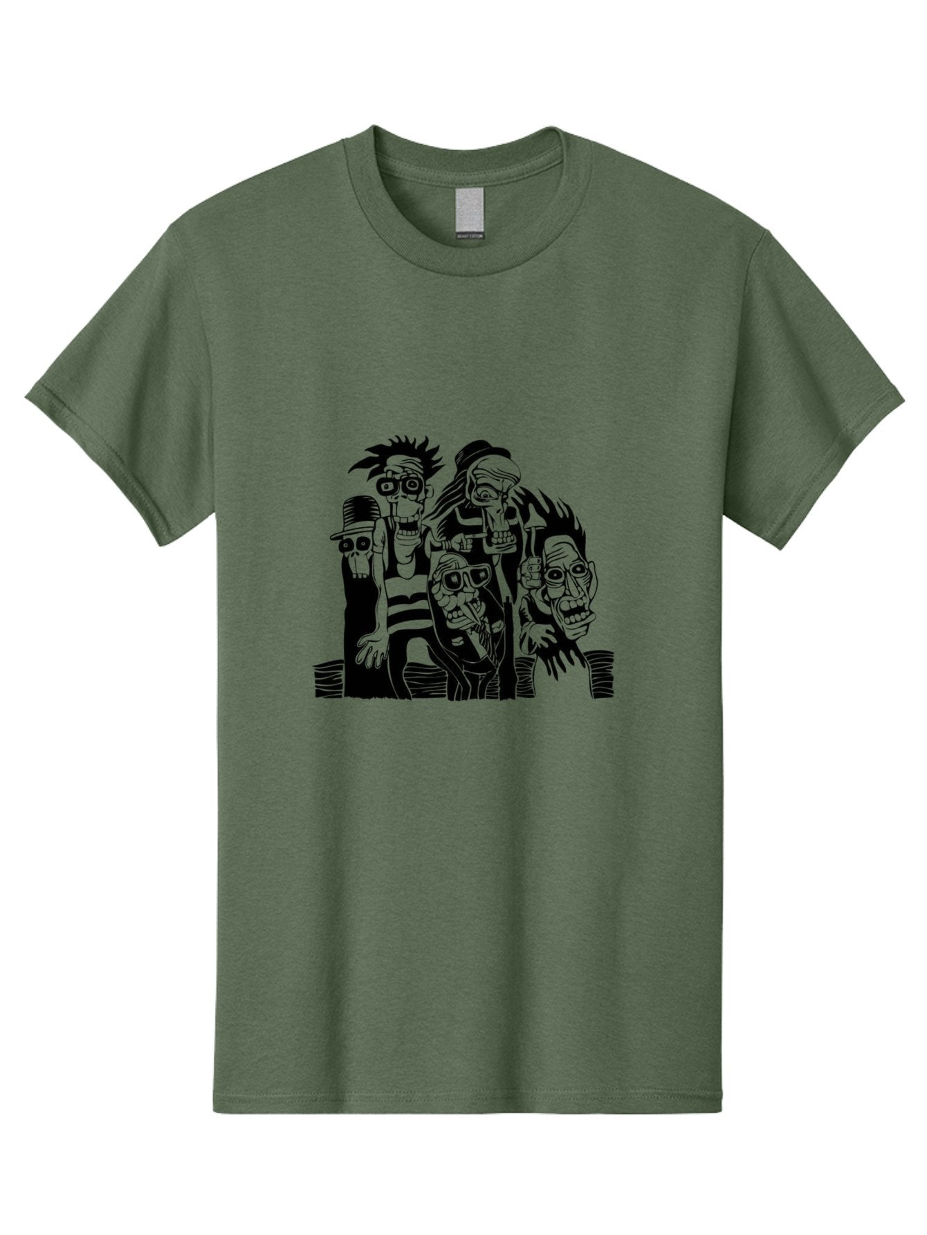 Dead Crew Men'S Graphic Tee, 100% Cotton, Comfortable Casual Summer Wear, Machine Washable, Zombies, Undead Creatures, Horror Theme, Dark Illustration, Gothic Art, Punk Style, Creepy Characters, Morbid Humor Aae227 9