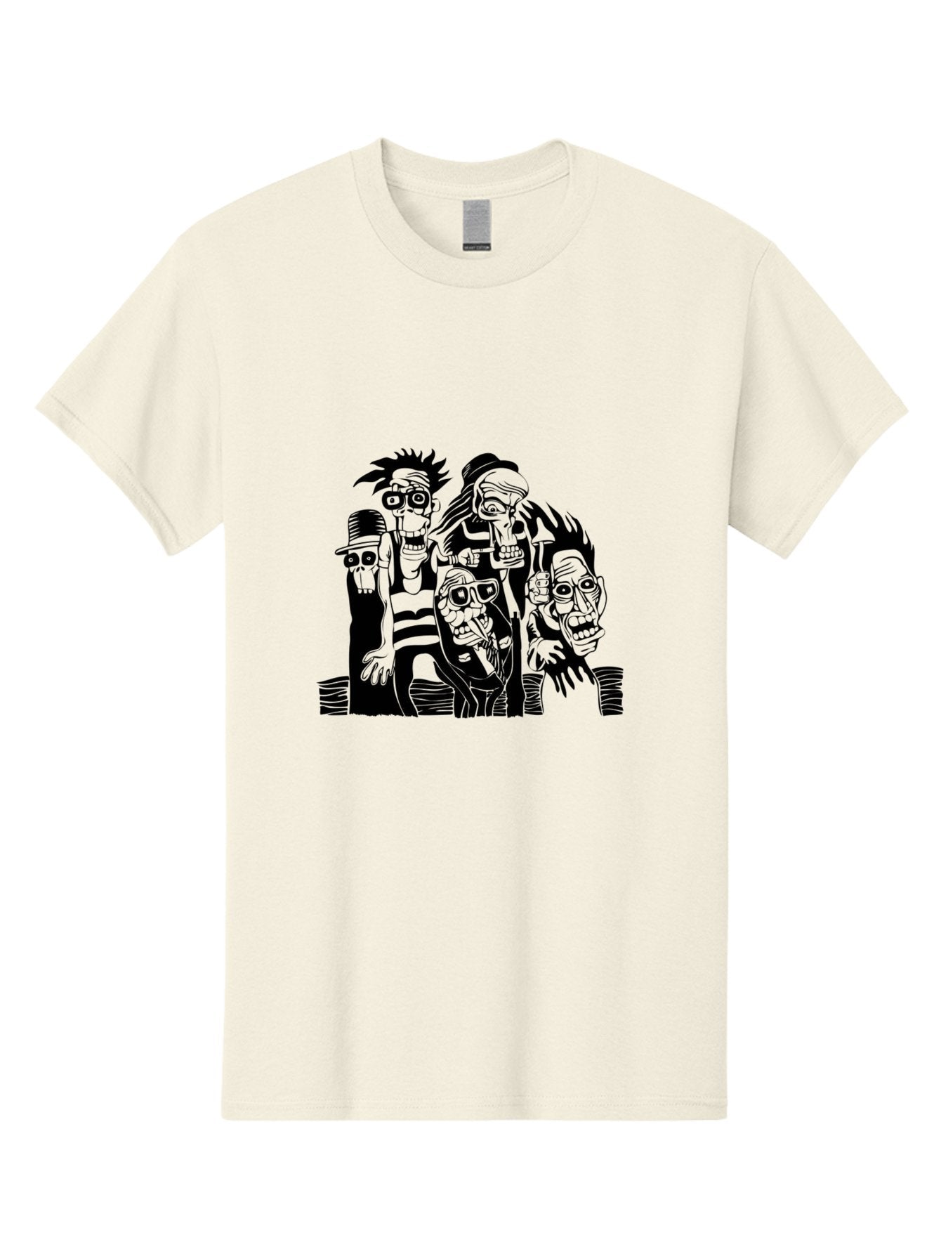 Dead Crew Men'S Graphic Tee, 100% Cotton, Comfortable Casual Summer Wear, Machine Washable, Zombies, Undead Creatures, Horror Theme, Dark Illustration, Gothic Art, Punk Style, Creepy Characters, Morbid Humor Aae227 8