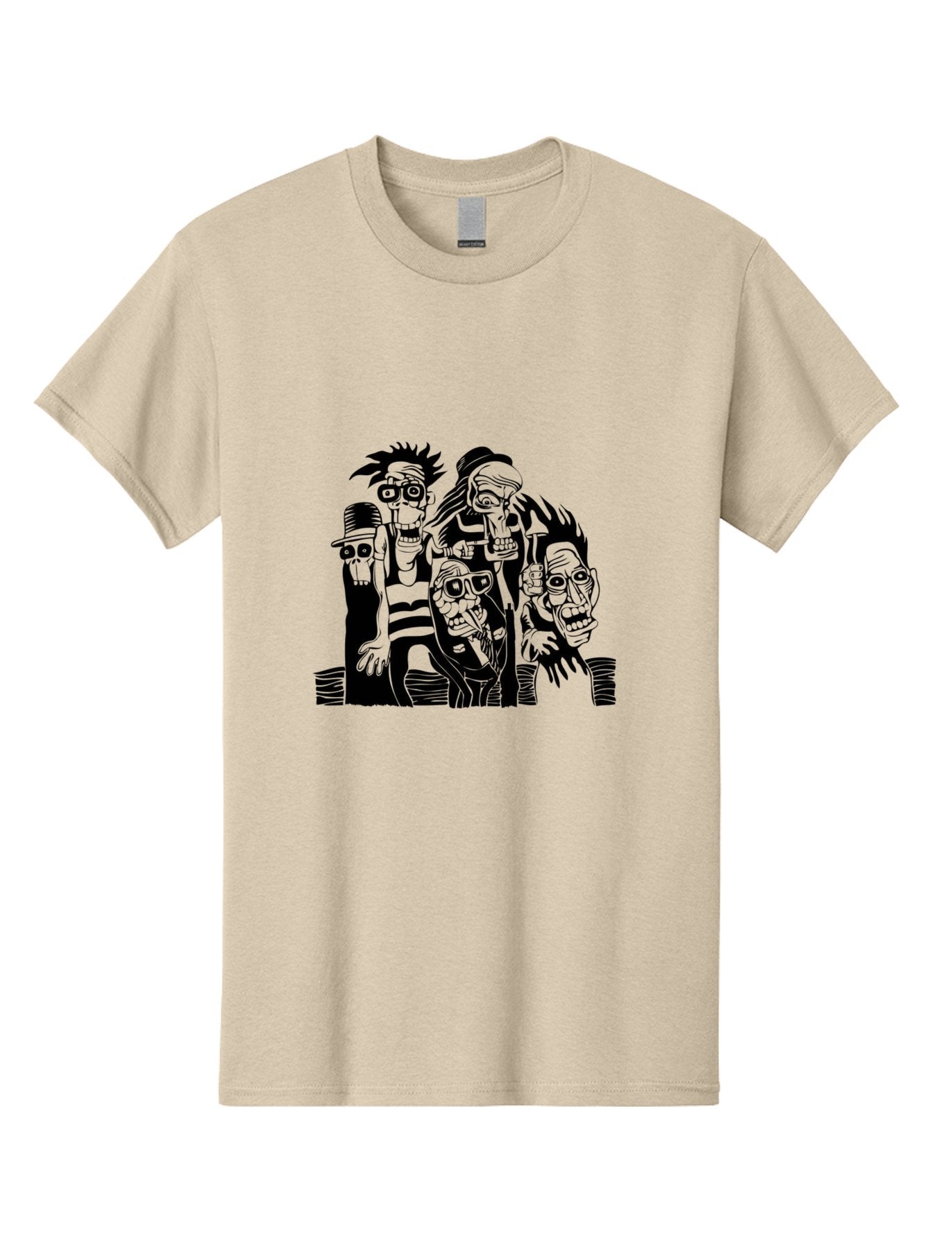 Dead Crew Men'S Graphic Tee, 100% Cotton, Comfortable Casual Summer Wear, Machine Washable, Zombies, Undead Creatures, Horror Theme, Dark Illustration, Gothic Art, Punk Style, Creepy Characters, Morbid Humor Aae227 14