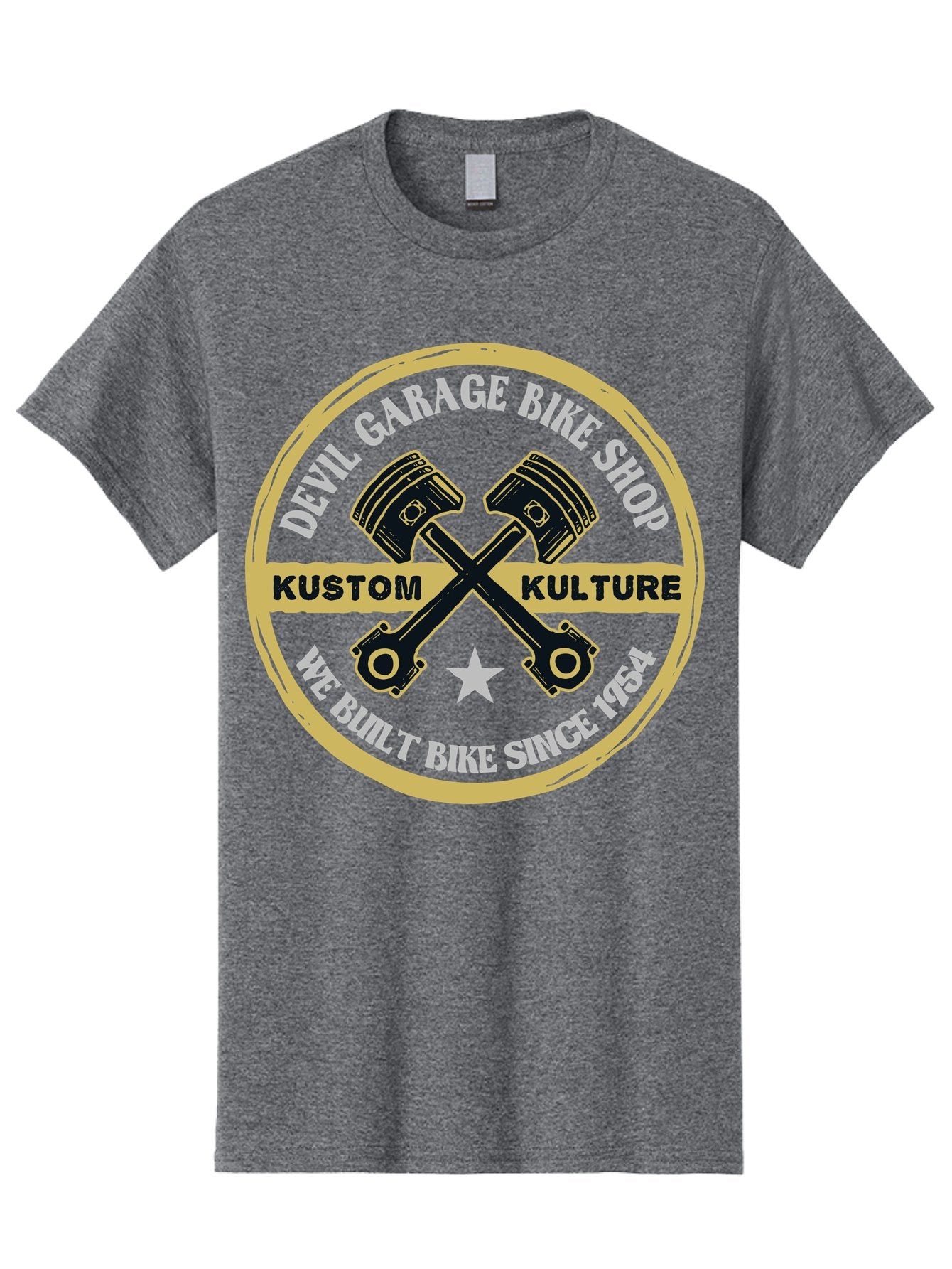 Devil Garage Men'S Graphic Tee, 100% Cotton, Comfortable Casual Summer Wear, Machine Washable, Custom Motorcycle Culture, Kustom Bikes, Bike Shop, Devil Garage, Motorcycle Enthusiasts, Bike Customization, Vintage Bikes, 1954 Legacy Aae233 11