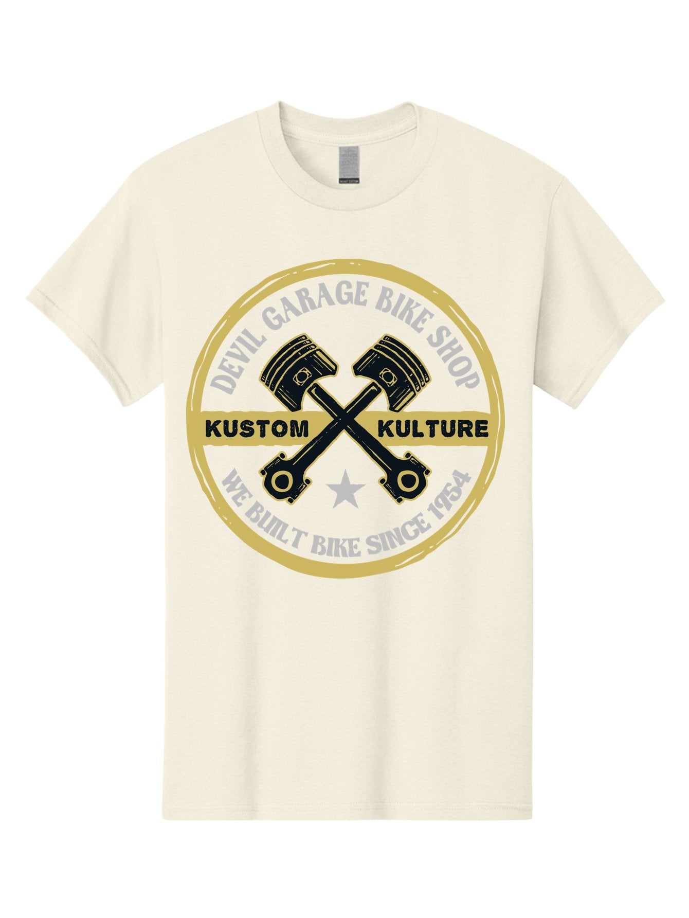 Devil Garage Men'S Graphic Tee, 100% Cotton, Comfortable Casual Summer Wear, Machine Washable, Custom Motorcycle Culture, Kustom Bikes, Bike Shop, Devil Garage, Motorcycle Enthusiasts, Bike Customization, Vintage Bikes, 1954 Legacy Aae233 9