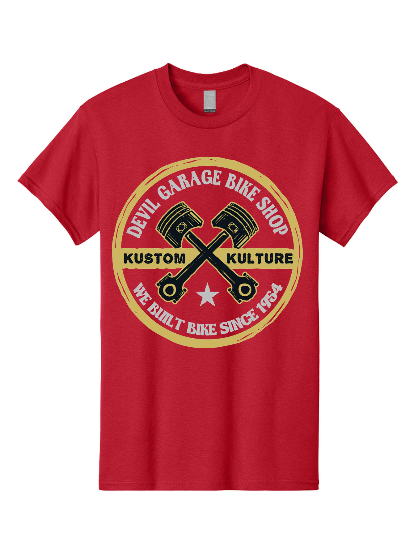Devil Garage Men'S Graphic Tee, 100% Cotton, Comfortable Casual Summer Wear, Machine Washable, Custom Motorcycle Culture, Kustom Bikes, Bike Shop, Devil Garage, Motorcycle Enthusiasts, Bike Customization, Vintage Bikes, 1954 Legacy Aae233 29