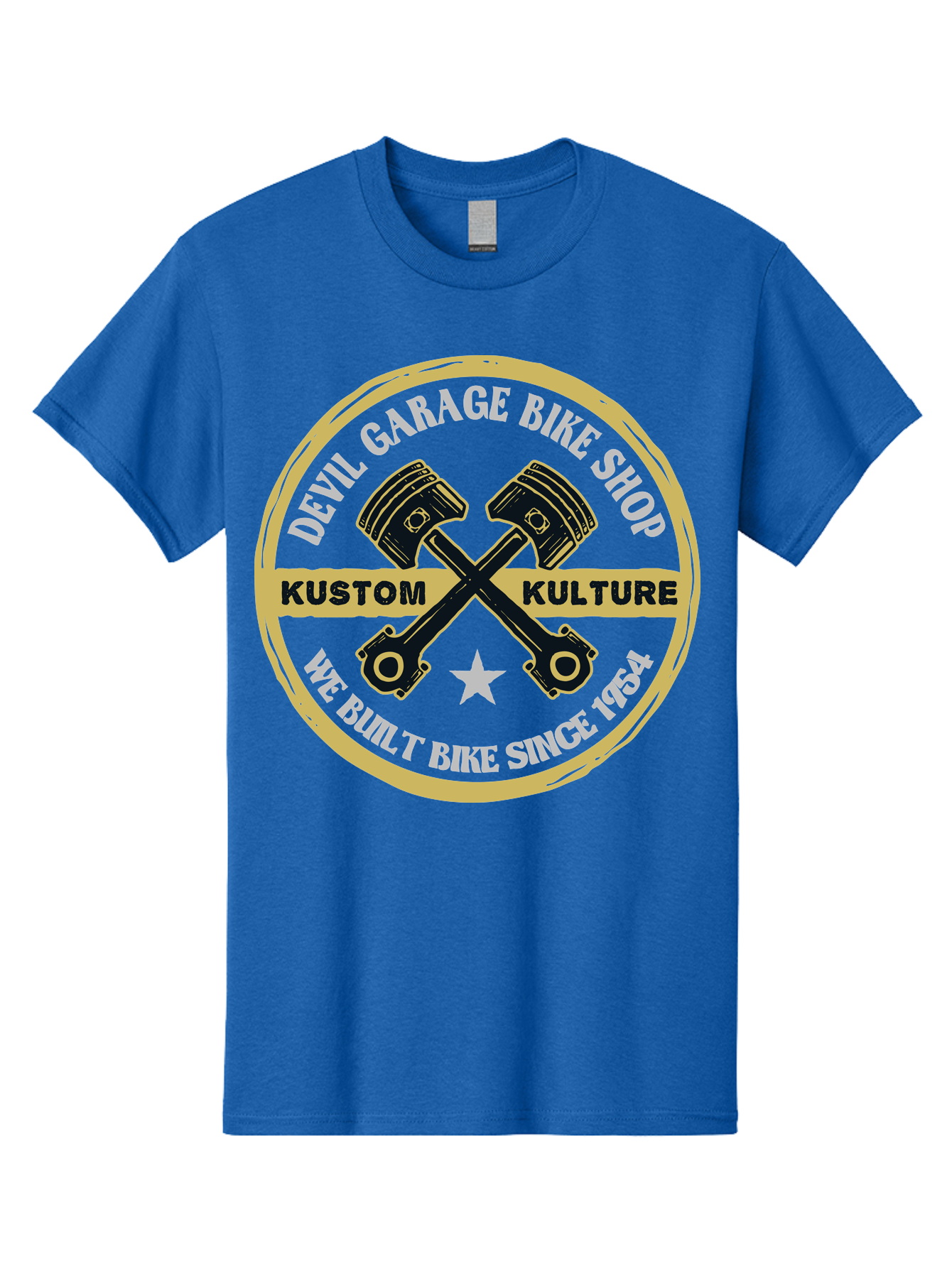Devil Garage Men'S Graphic Tee, 100% Cotton, Comfortable Casual Summer Wear, Machine Washable, Custom Motorcycle Culture, Kustom Bikes, Bike Shop, Devil Garage, Motorcycle Enthusiasts, Bike Customization, Vintage Bikes, 1954 Legacy Aae233 11