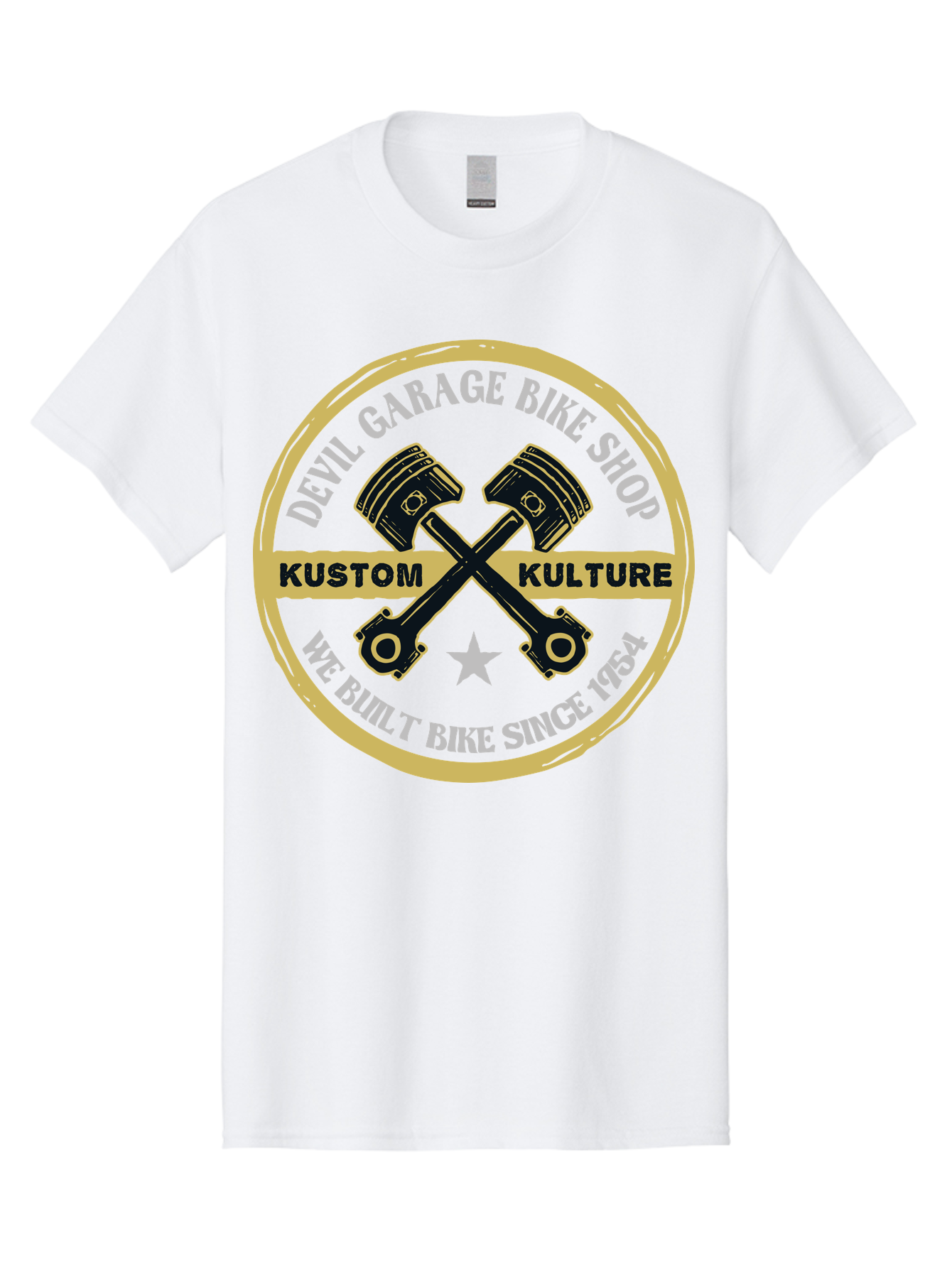 Devil Garage Men'S Graphic Tee, 100% Cotton, Comfortable Casual Summer Wear, Machine Washable, Custom Motorcycle Culture, Kustom Bikes, Bike Shop, Devil Garage, Motorcycle Enthusiasts, Bike Customization, Vintage Bikes, 1954 Legacy Aae233 19