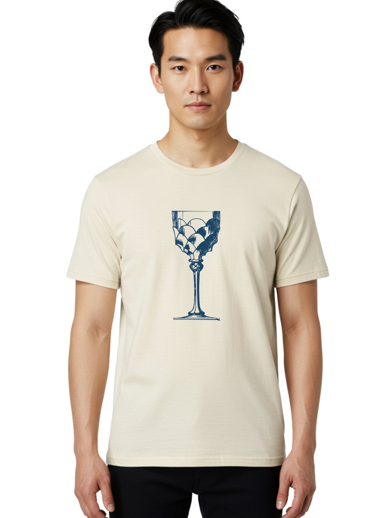 Diamond Cut Glassware Men'S Graphic Tee, 100% Cotton, Comfortable Casual Summer Wear, Machine Washable, Wine Glass, Elegant Design, Luxury Glassware, Fine Dining, Sophisticated Decor, Artistic Illustration, Glass Art, Drinkware, Aae234 17