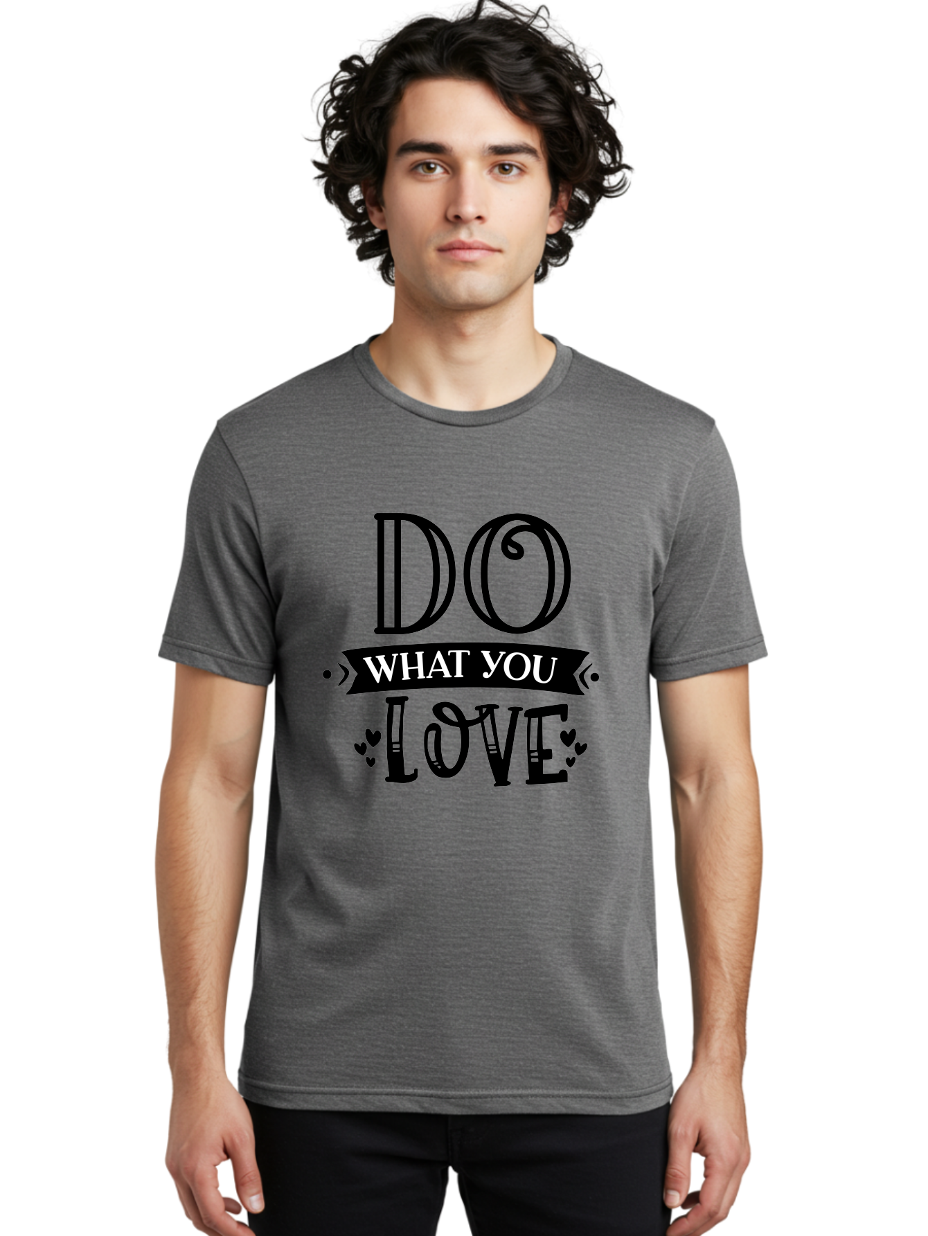 Do What You Love Men'S Graphic Tee, 100% Cotton, Comfortable Casual Summer Wear, Machine Washable, Inspirational Quote, Do What You Love, Motivational Phrase, Love Your Work, Positive Vibes, Happiness, Heartwarming Message, Encouragement Aae236 14