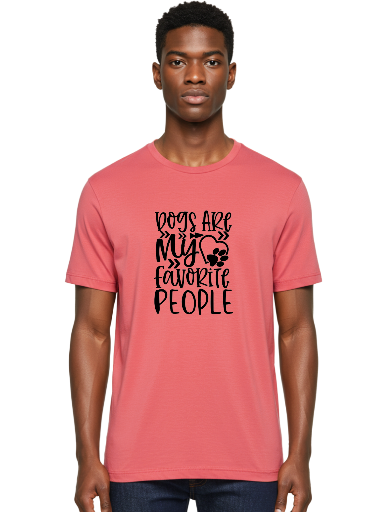 Dogs Are My Favorite People Men'S Graphic Tee, 100% Cotton, Comfortable Casual Summer Wear, Machine Washable, Funny Dog Quotes, Dog Lovers, Dog Owners, Paw Print, Dog Hearts, Dog Quotes Aae237 30