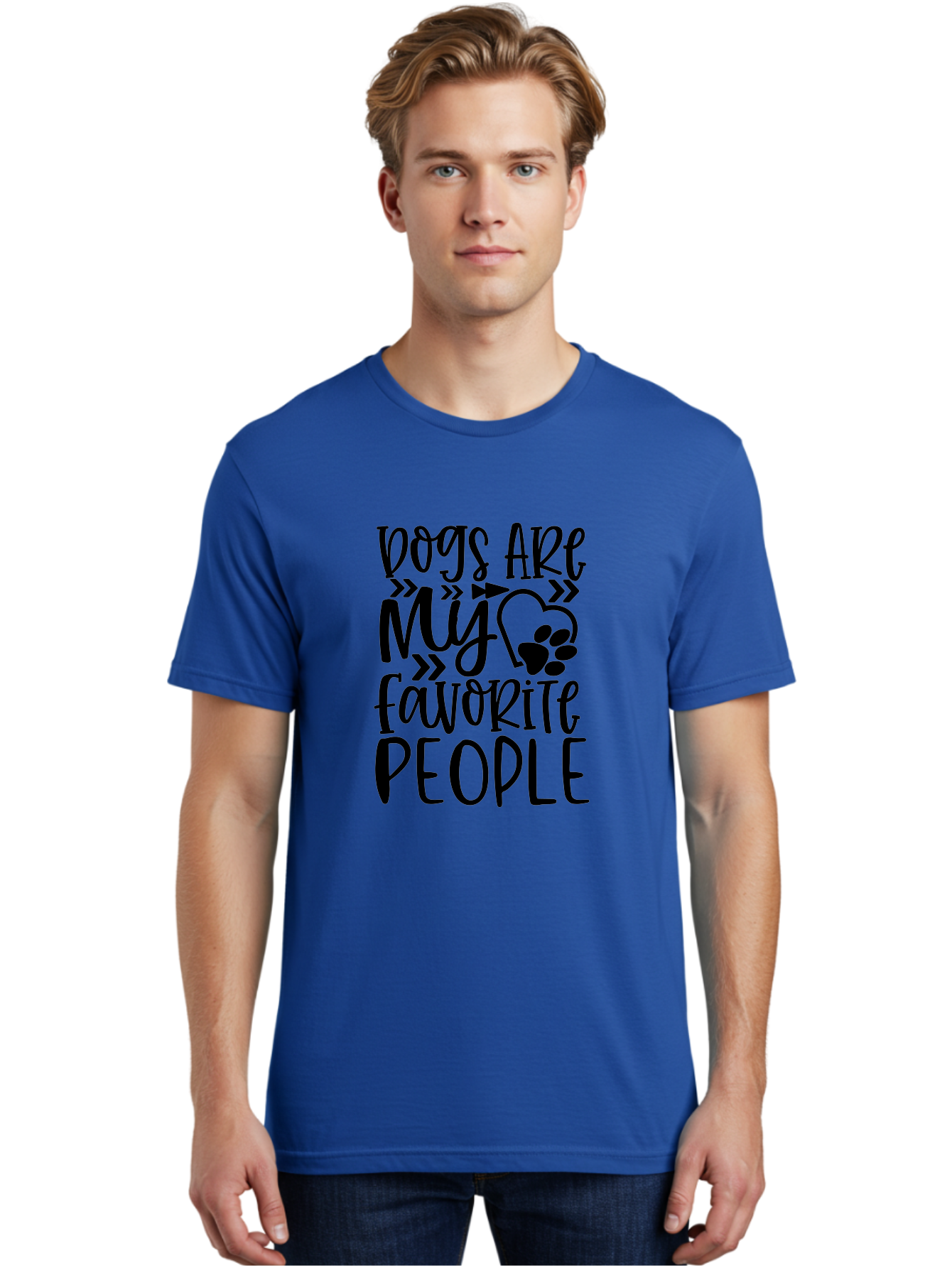 Dogs Are My Favorite People Men'S Graphic Tee, 100% Cotton, Comfortable Casual Summer Wear, Machine Washable, Funny Dog Quotes, Dog Lovers, Dog Owners, Paw Print, Dog Hearts, Dog Quotes Aae237 12