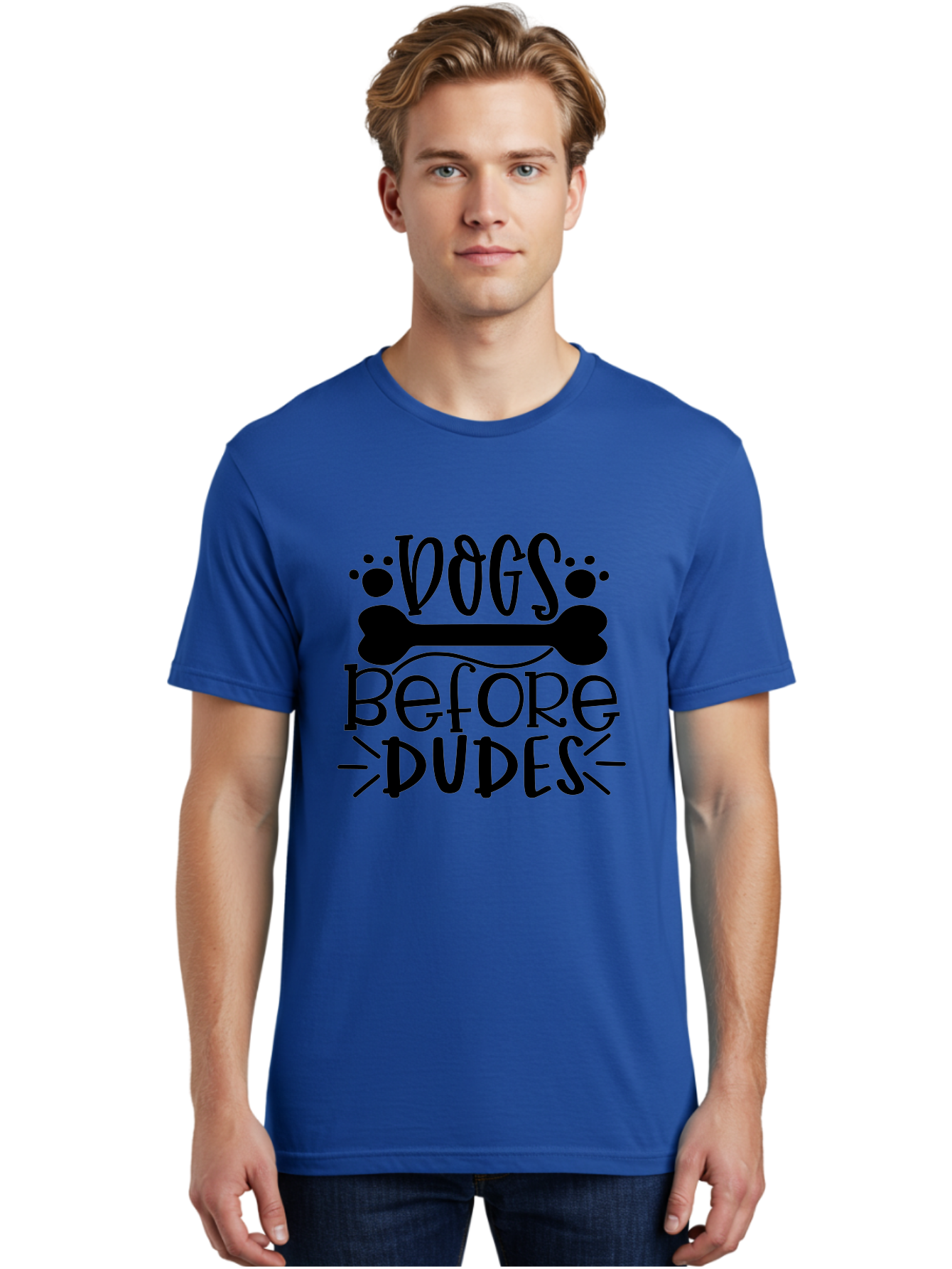 Dogs Before Dudes-01 Men'S Graphic Tee, 100% Cotton, Comfortable Casual Summer Wear, Machine Washable, Funny Dog Quotes, Dog Lovers Gift, Dog Mom Quotes, Dog Lover Sayings, Dog Quotes, Dog Quotes For Women, Dog Quotes For Men Aae239