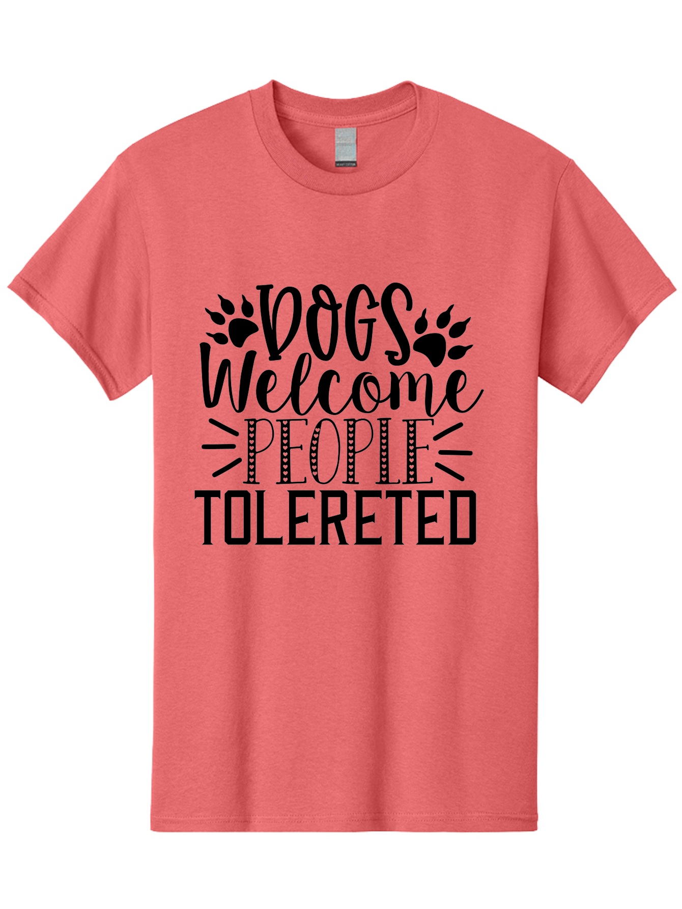 Dogs Welcome People Tolereted Men'S Graphic Tee, 100% Cotton, Comfortable Casual Summer Wear, Machine Washable, Funny Dog Quote, Dog Lovers, Humorous Quote, Dog Friendly, Paw Print Design, Playful Typography, Dog Owners, Quirky Humor Aae240 13