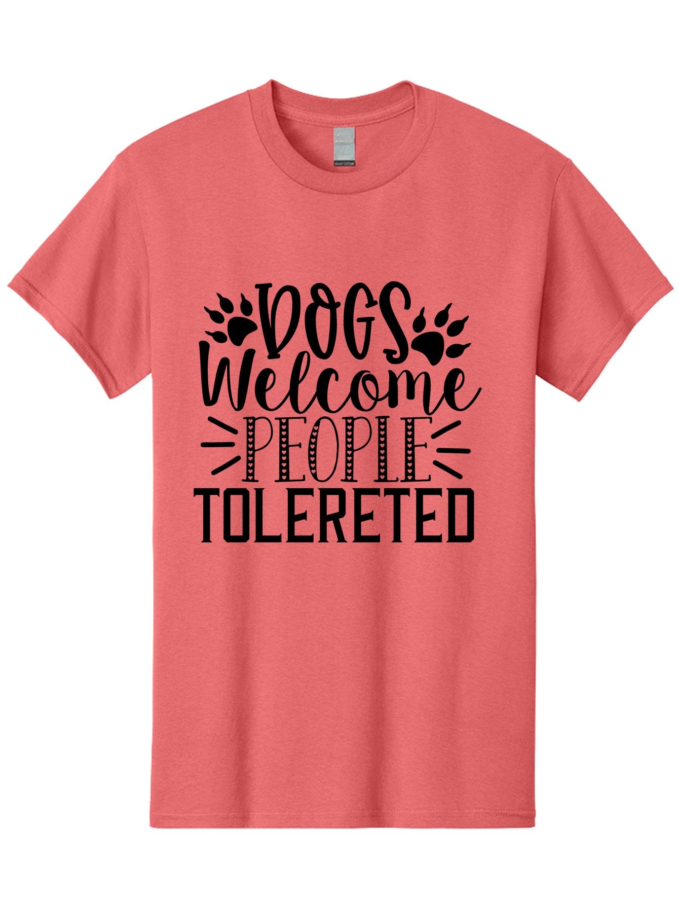 Dogs Welcome People Tolereted Men'S Graphic Tee, 100% Cotton, Comfortable Casual Summer Wear, Machine Washable, Funny Dog Quote, Dog Lovers, Humorous Quote, Dog Friendly, Paw Print Design, Playful Typography, Dog Owners, Quirky Humor Aae240 6
