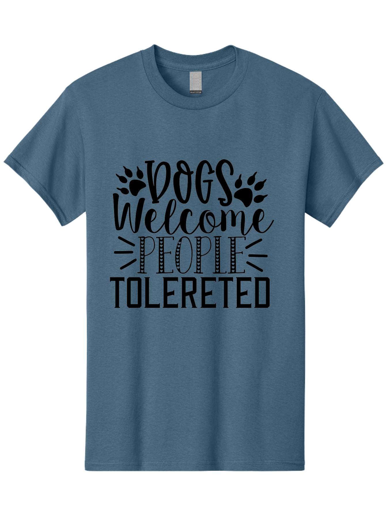 Dogs Welcome People Tolereted Men'S Graphic Tee, 100% Cotton, Comfortable Casual Summer Wear, Machine Washable, Funny Dog Quote, Dog Lovers, Humorous Quote, Dog Friendly, Paw Print Design, Playful Typography, Dog Owners, Quirky Humor Aae240 17