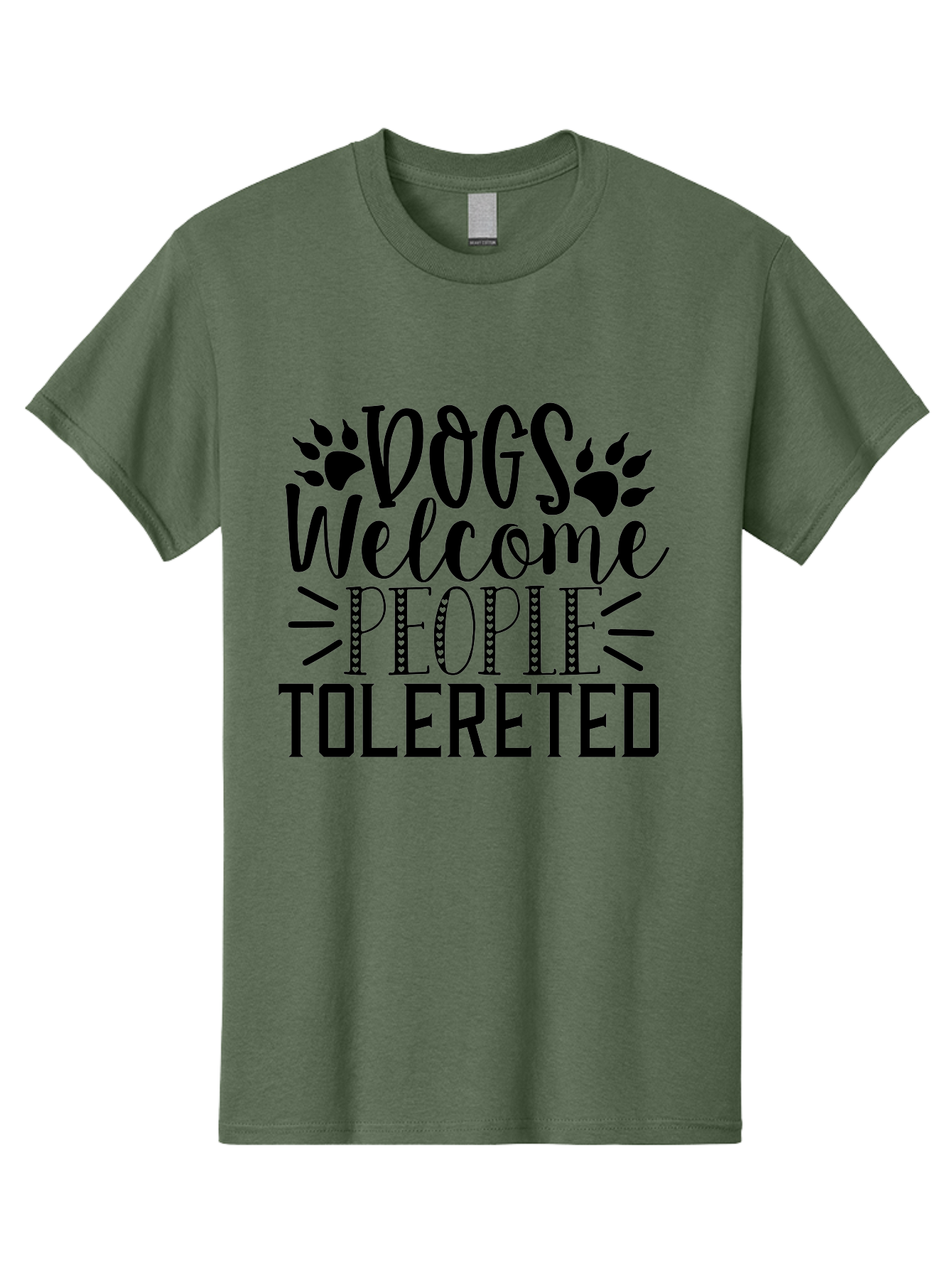 Dogs Welcome People Tolereted Men'S Graphic Tee, 100% Cotton, Comfortable Casual Summer Wear, Machine Washable, Funny Dog Quote, Dog Lovers, Humorous Quote, Dog Friendly, Paw Print Design, Playful Typography, Dog Owners, Quirky Humor Aae240 9