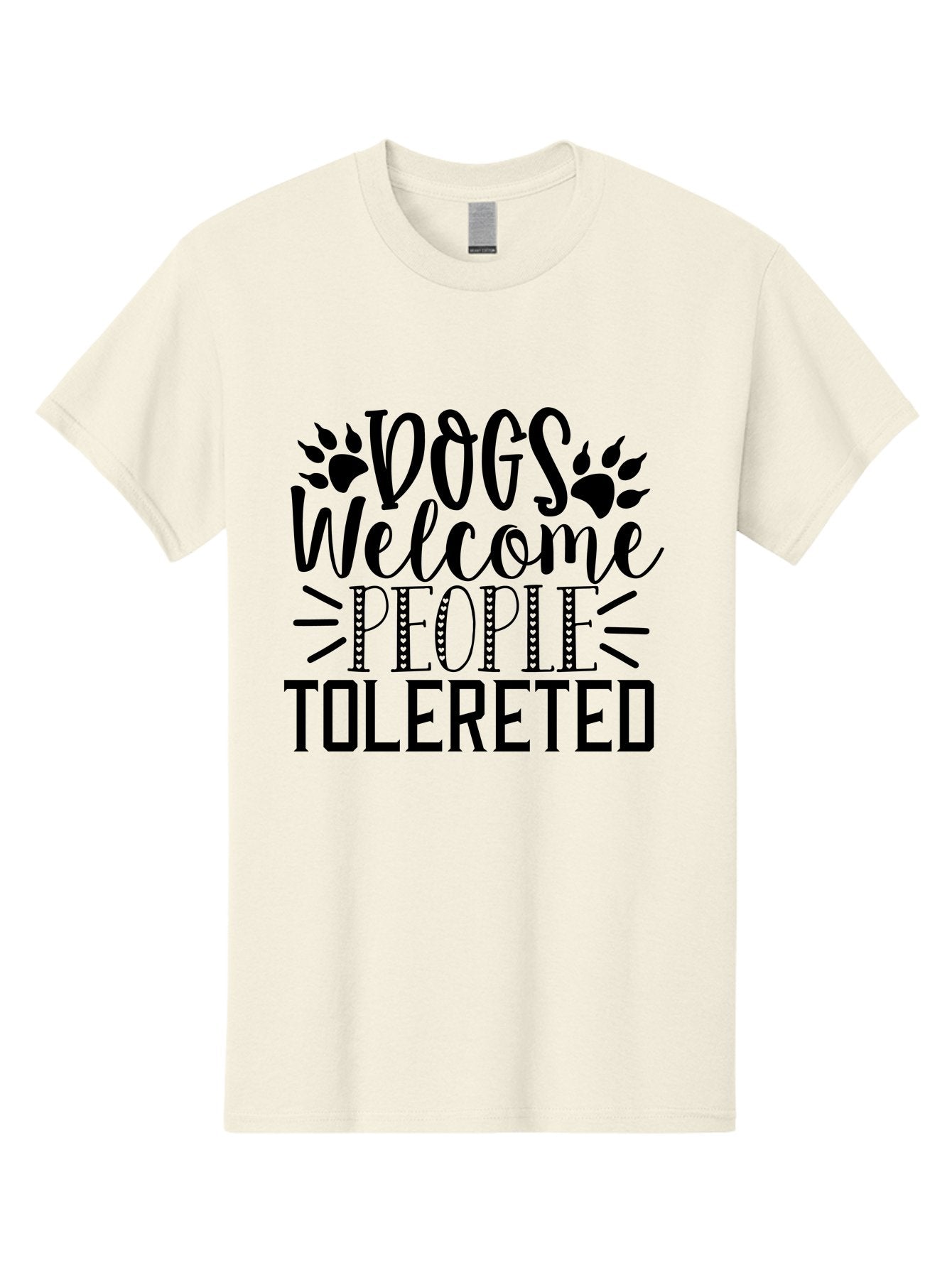 Dogs Welcome People Tolereted Men'S Graphic Tee, 100% Cotton, Comfortable Casual Summer Wear, Machine Washable, Funny Dog Quote, Dog Lovers, Humorous Quote, Dog Friendly, Paw Print Design, Playful Typography, Dog Owners, Quirky Humor Aae240 14