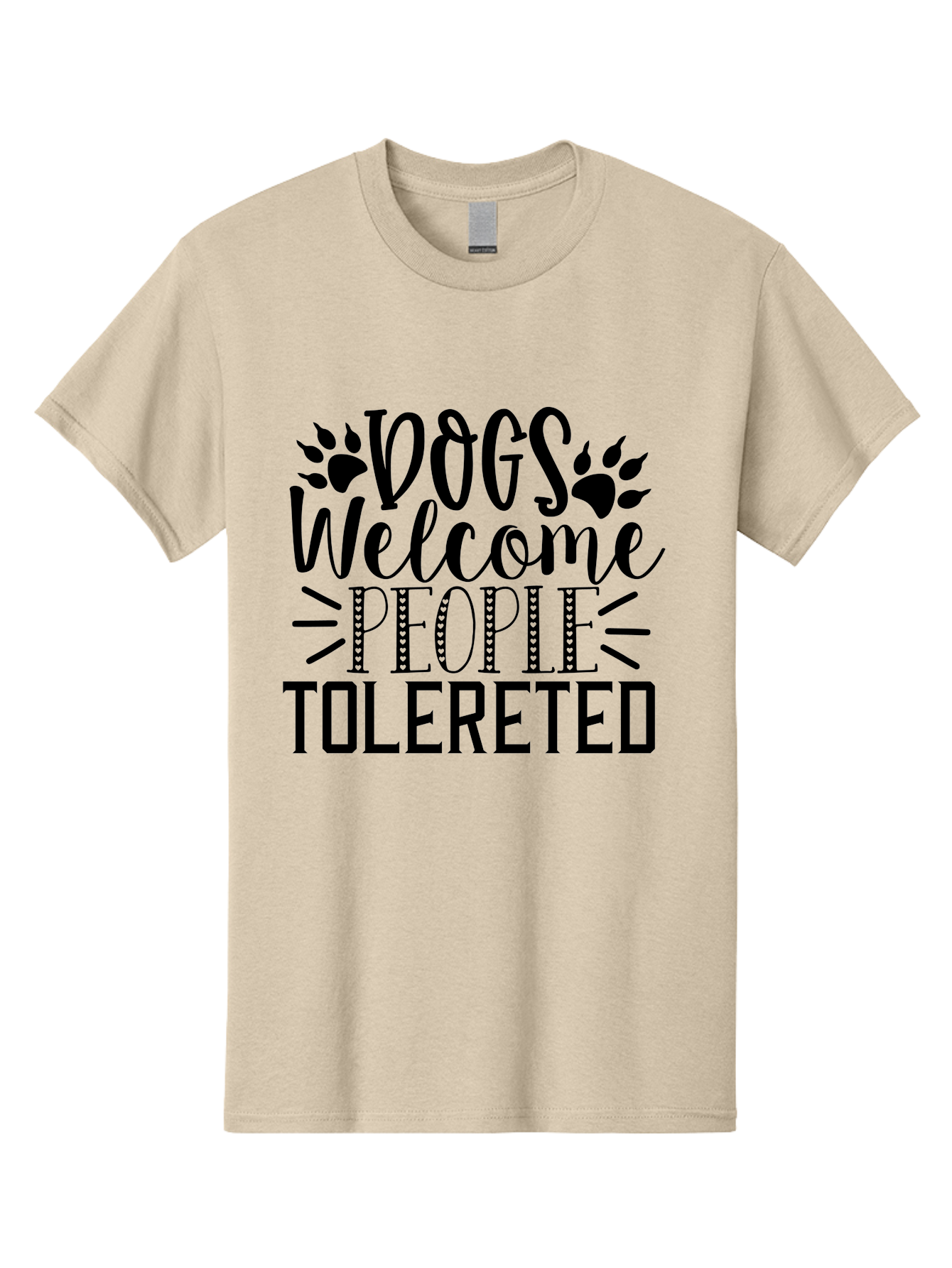 Dogs Welcome People Tolereted Men'S Graphic Tee, 100% Cotton, Comfortable Casual Summer Wear, Machine Washable, Funny Dog Quote, Dog Lovers, Humorous Quote, Dog Friendly, Paw Print Design, Playful Typography, Dog Owners, Quirky Humor Aae240 15