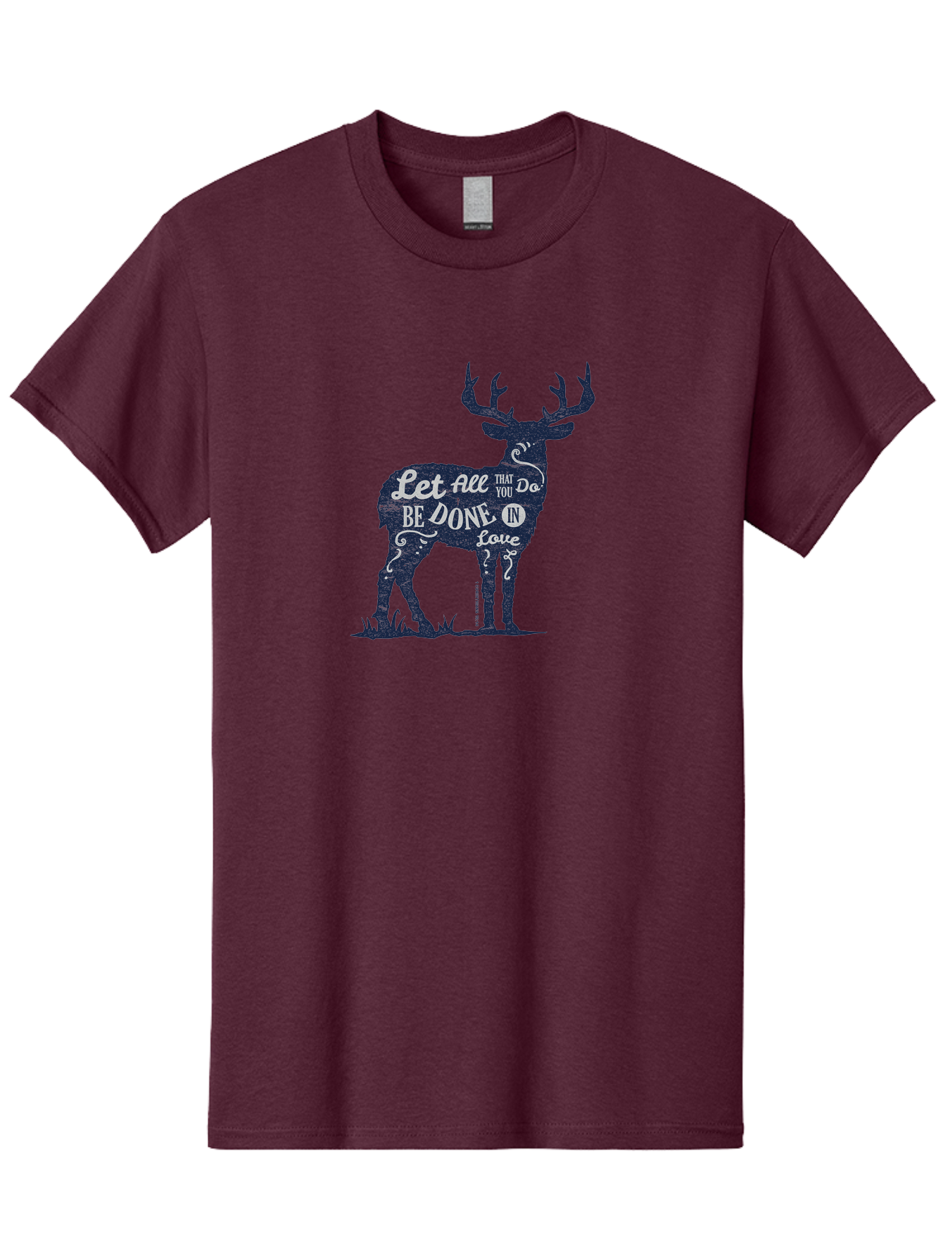 Done In Love Men'S Graphic Tee, 100% Cotton, Comfortable Casual Summer Wear, Machine Washable, Inspirational Deer Design, Motivational Quote, Love Message, Wildlife Art, Typographic Illustration, Positive Affirmation, Creative Typography, Aae242