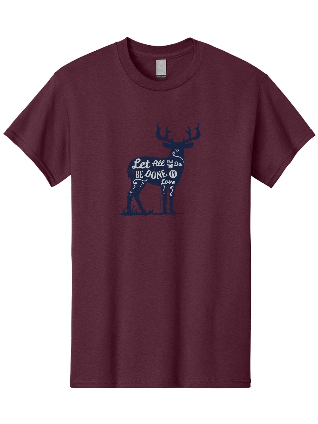 Done In Love Men'S Graphic Tee, 100% Cotton, Comfortable Casual Summer Wear, Machine Washable, Inspirational Deer Design, Motivational Quote, Love Message, Wildlife Art, Typographic Illustration, Positive Affirmation, Creative Typography, Aae242 15