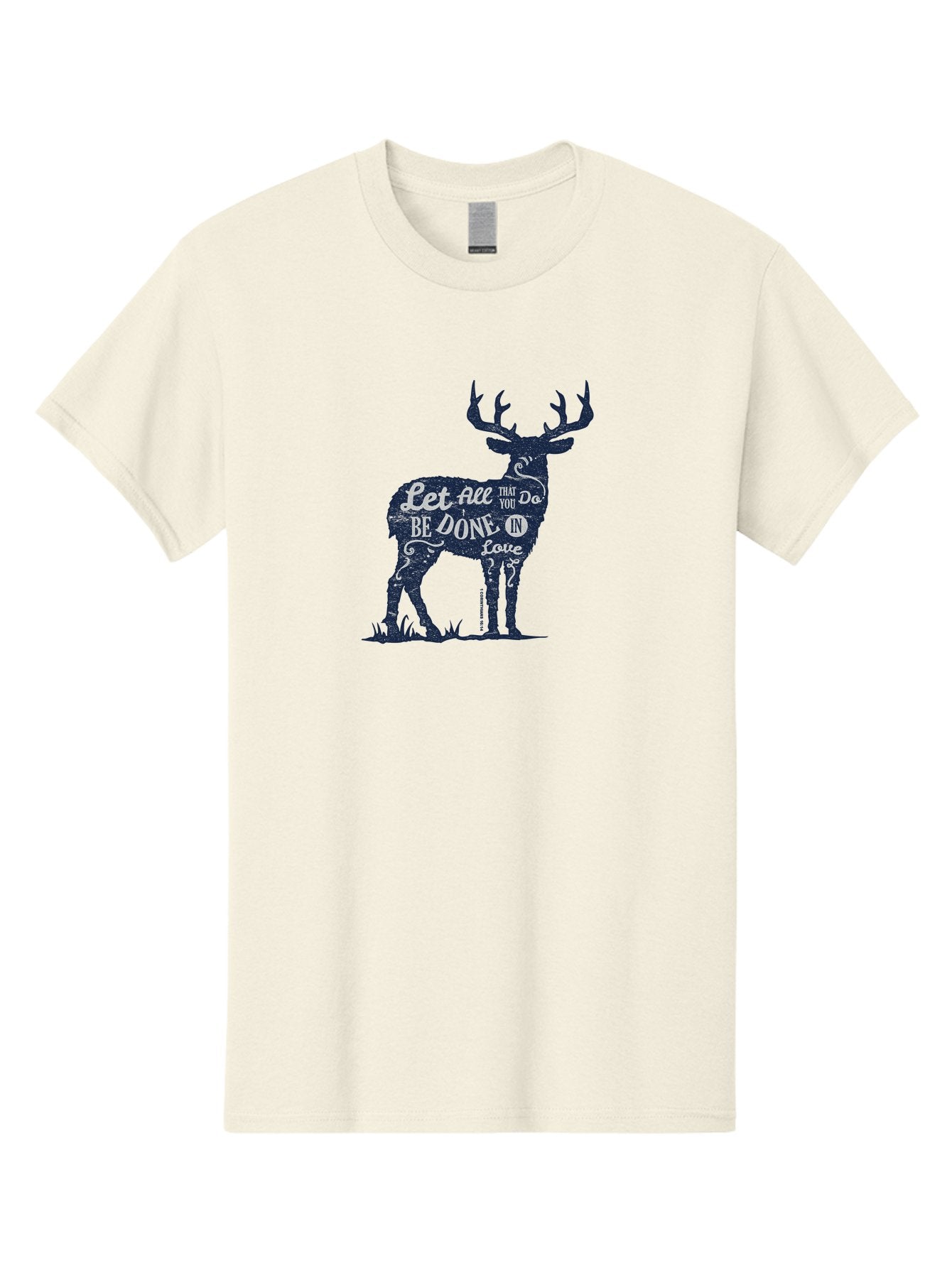Done In Love Men'S Graphic Tee, 100% Cotton, Comfortable Casual Summer Wear, Machine Washable, Inspirational Deer Design, Motivational Quote, Love Message, Wildlife Art, Typographic Illustration, Positive Affirmation, Creative Typography, Aae242 5