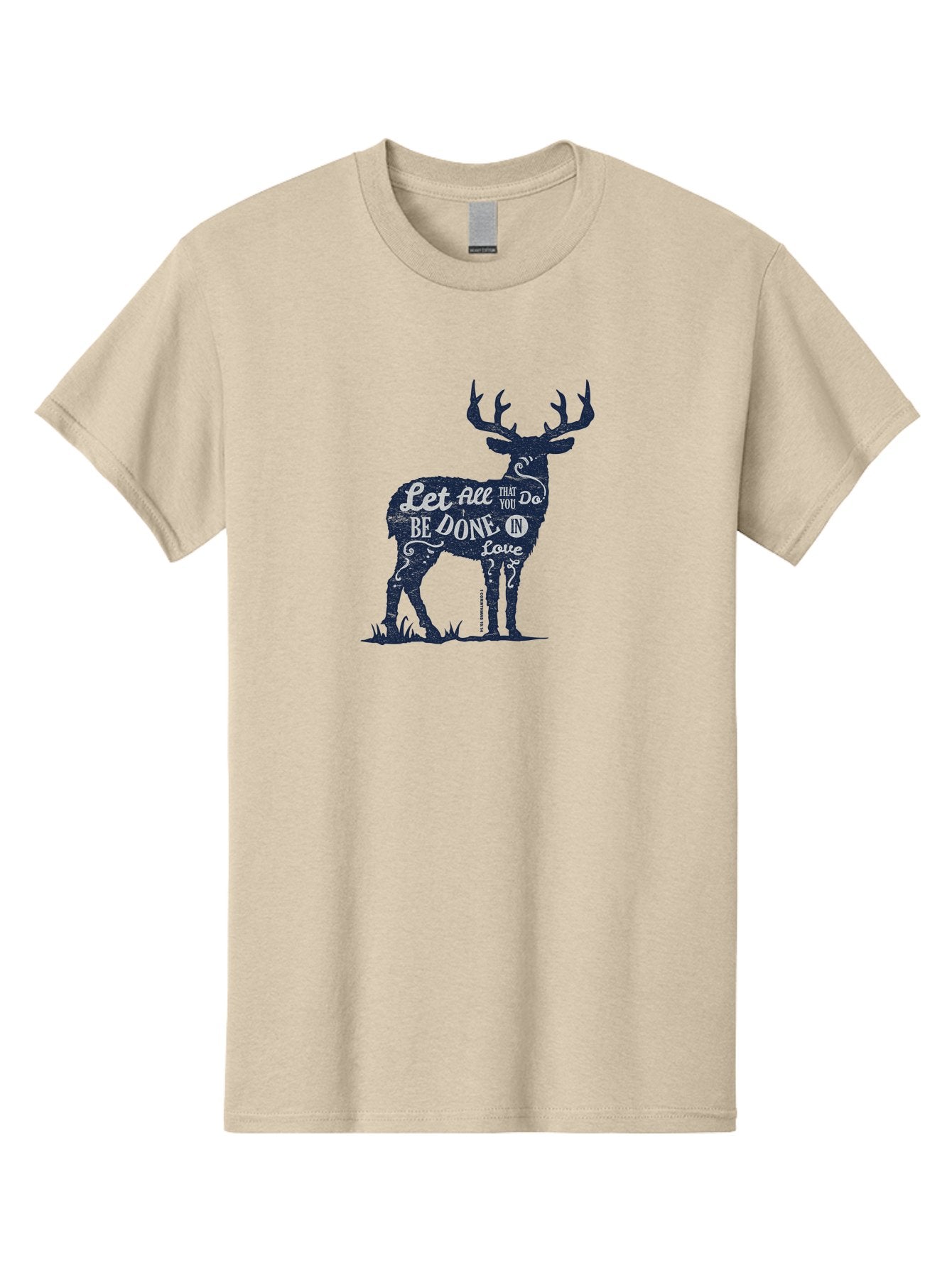 Done In Love Men'S Graphic Tee, 100% Cotton, Comfortable Casual Summer Wear, Machine Washable, Inspirational Deer Design, Motivational Quote, Love Message, Wildlife Art, Typographic Illustration, Positive Affirmation, Creative Typography, Aae242 4