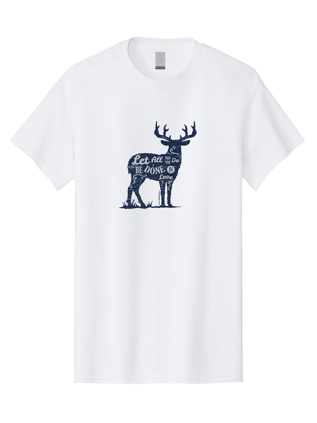 Done In Love Men'S Graphic Tee, 100% Cotton, Comfortable Casual Summer Wear, Machine Washable, Inspirational Deer Design, Motivational Quote, Love Message, Wildlife Art, Typographic Illustration, Positive Affirmation, Creative Typography, Aae242 9