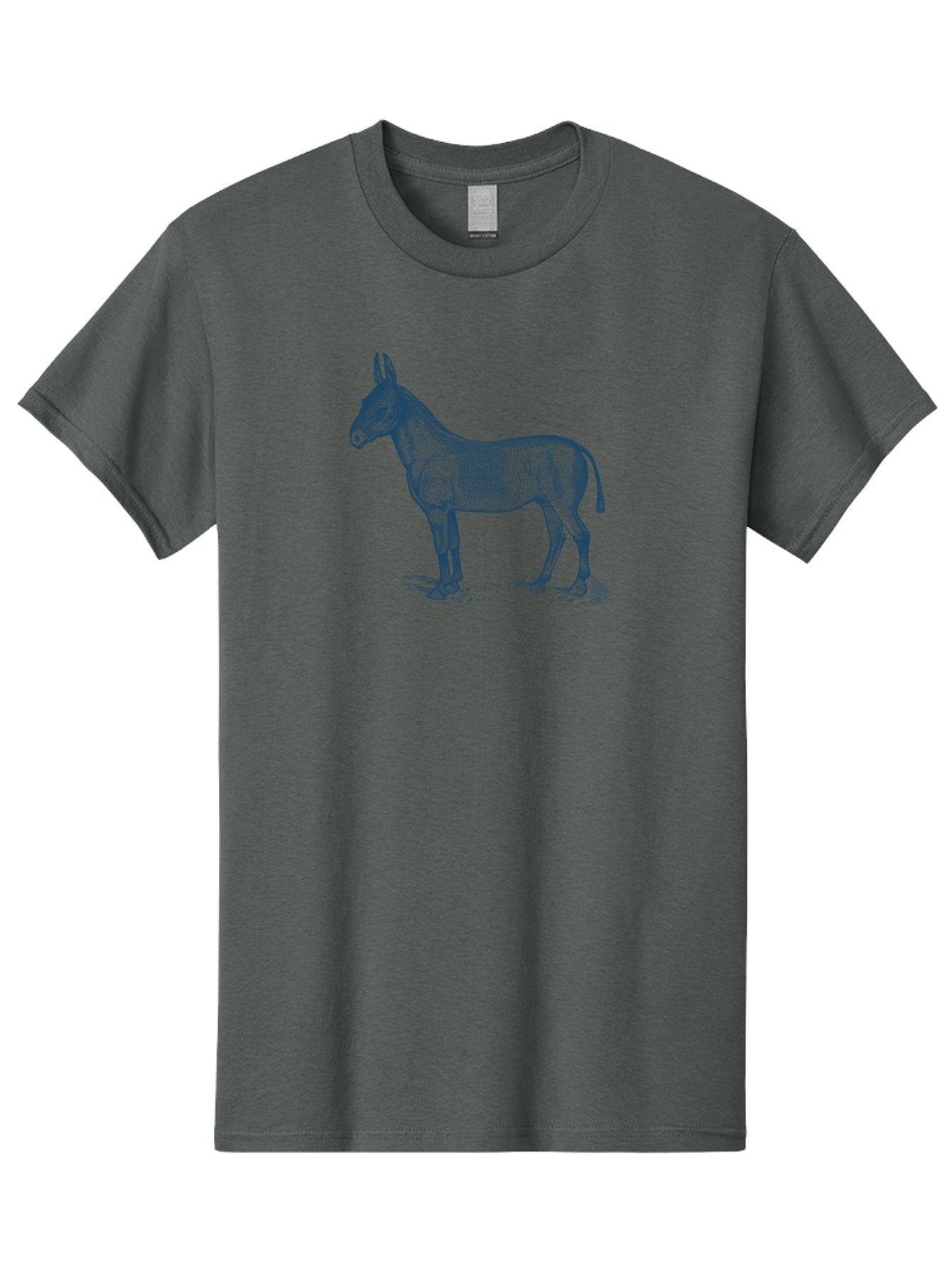 Donkey Drawing Men'S Graphic Tee, 100% Cotton, Comfortable Casual Summer Wear, Machine Washable, Donkey Standing, Farm Animal, Rustic Charm, Simple Illustration, Equestrian, Countryside Scenery, Wildlife, Equine Aae243 11