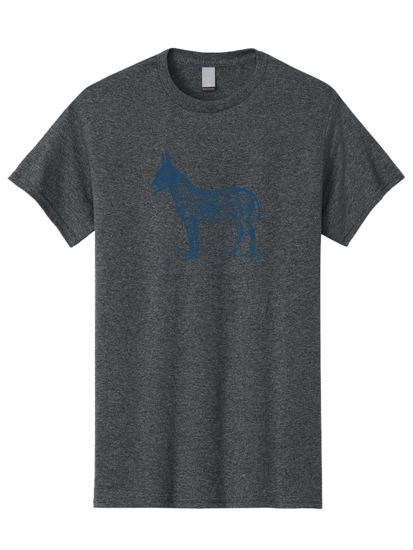 Donkey Drawing Men'S Graphic Tee, 100% Cotton, Comfortable Casual Summer Wear, Machine Washable, Donkey Standing, Farm Animal, Rustic Charm, Simple Illustration, Equestrian, Countryside Scenery, Wildlife, Equine Aae243 15