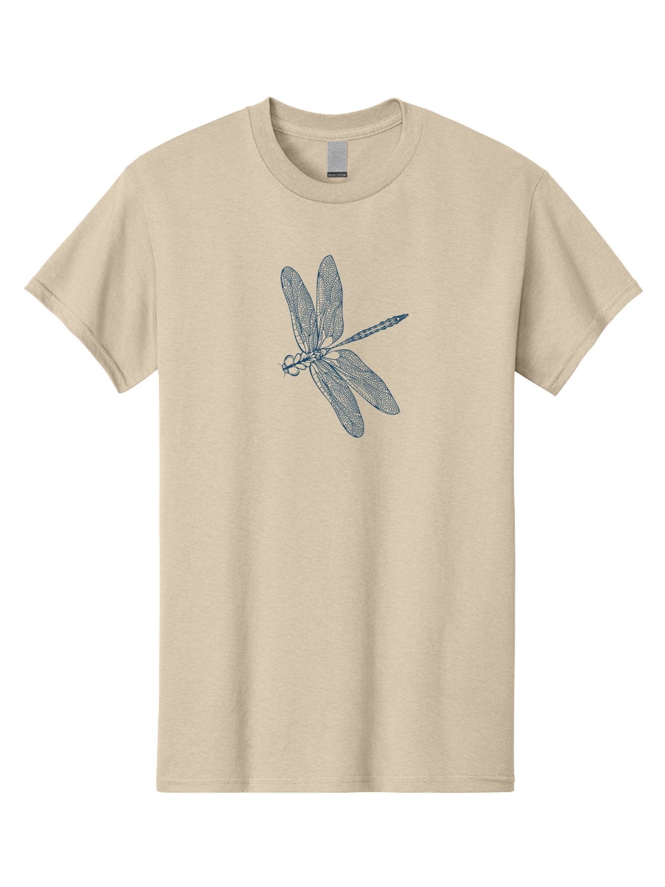 Dragonfly 2 Men'S Graphic Tee, 100% Cotton, Comfortable Casual Summer Wear, Machine Washable, Dragonfly Illustration, Insect Art, Dotwork Design, Delicate Wings, Insect Details, Nature-Inspired Graphics, Blue Linework Aae247 11