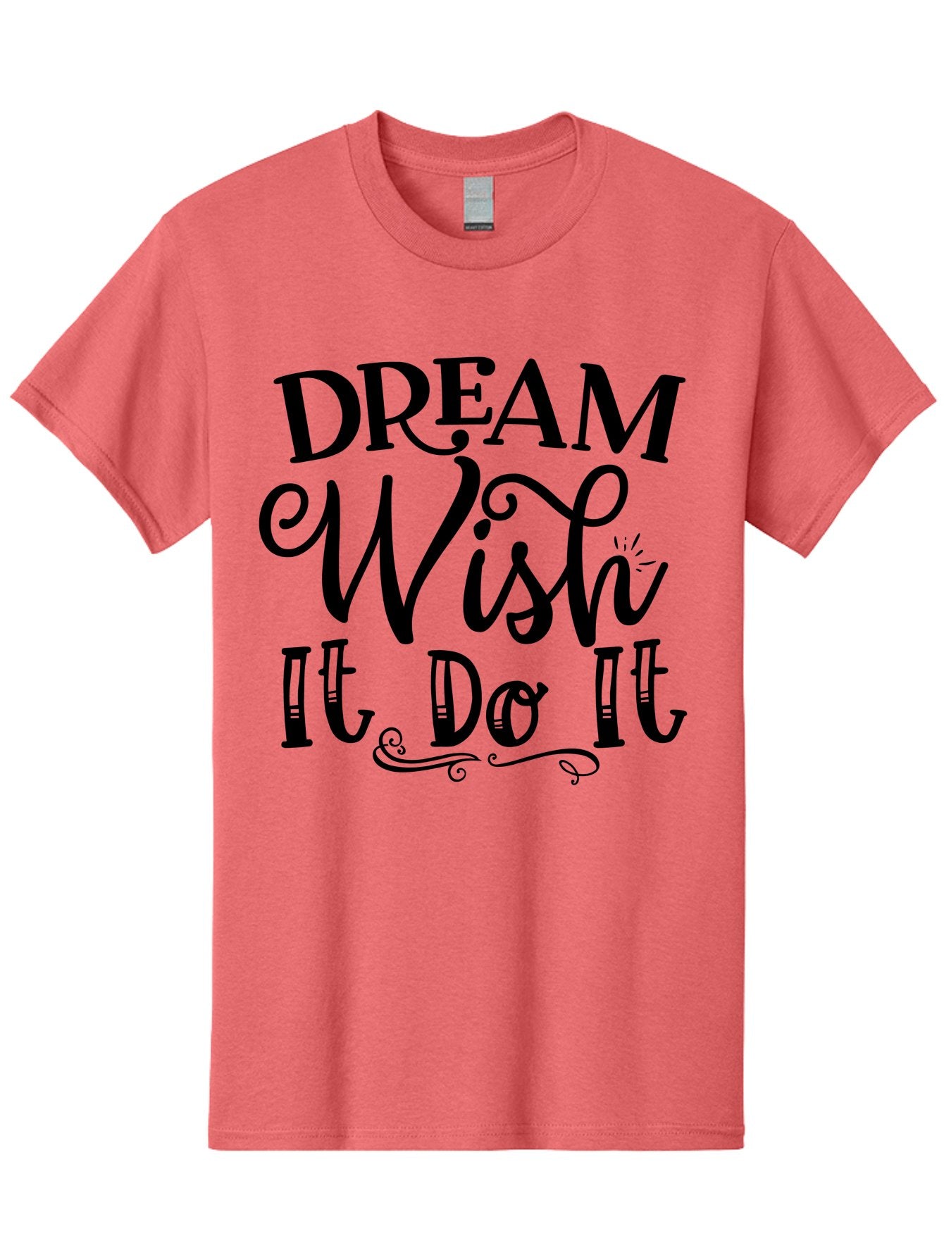 Dream Wish It Do It Men'S Graphic Tee, 100% Cotton, Comfortable Casual Summer Wear, Machine Washable, Motivational Quote, Inspirational Phrase, Dream Big, Positive Affirmation, Goal Setting, Success Mindset, Motivational Text, Aae248 6