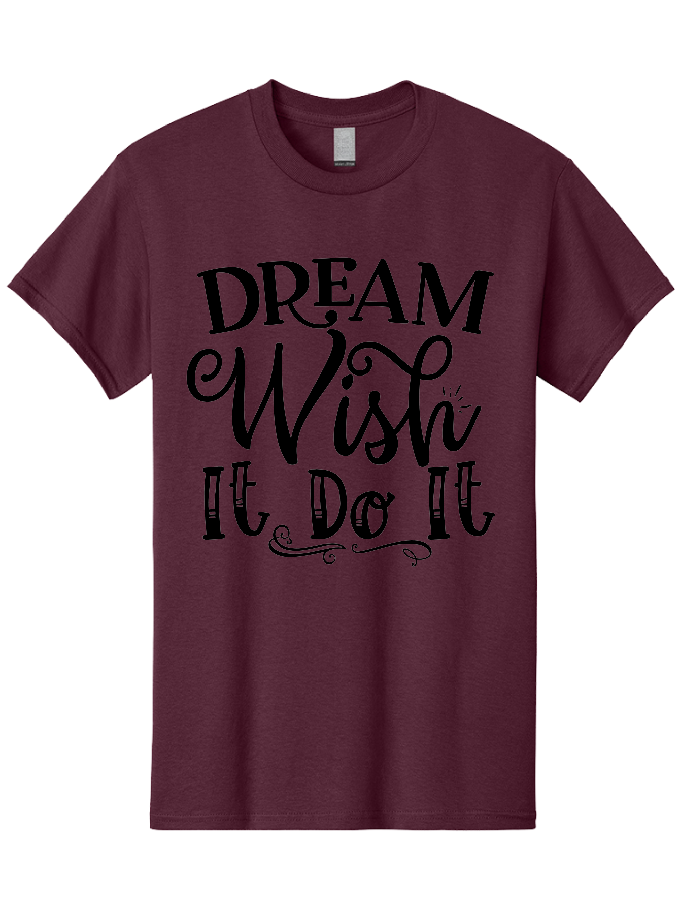 Dream Wish It Do It Men'S Graphic Tee, 100% Cotton, Comfortable Casual Summer Wear, Machine Washable, Motivational Quote, Inspirational Phrase, Dream Big, Positive Affirmation, Goal Setting, Success Mindset, Motivational Text, Aae248 15