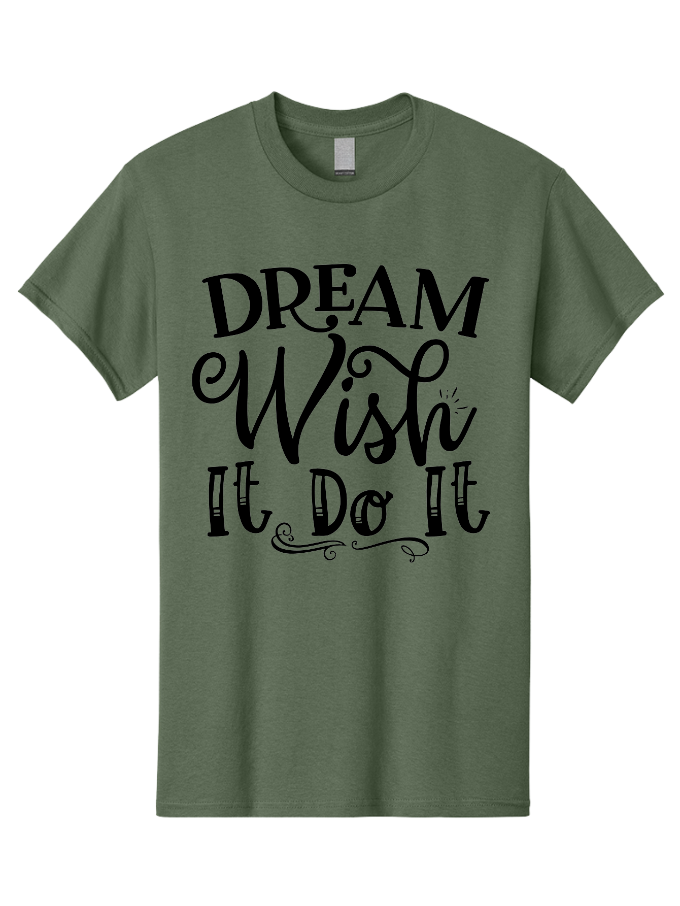 Dream Wish It Do It Men'S Graphic Tee, 100% Cotton, Comfortable Casual Summer Wear, Machine Washable, Motivational Quote, Inspirational Phrase, Dream Big, Positive Affirmation, Goal Setting, Success Mindset, Motivational Text, Aae248 19