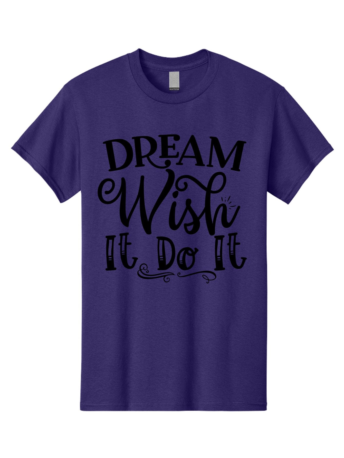 Dream Wish It Do It Men'S Graphic Tee, 100% Cotton, Comfortable Casual Summer Wear, Machine Washable, Motivational Quote, Inspirational Phrase, Dream Big, Positive Affirmation, Goal Setting, Success Mindset, Motivational Text, Aae248 10