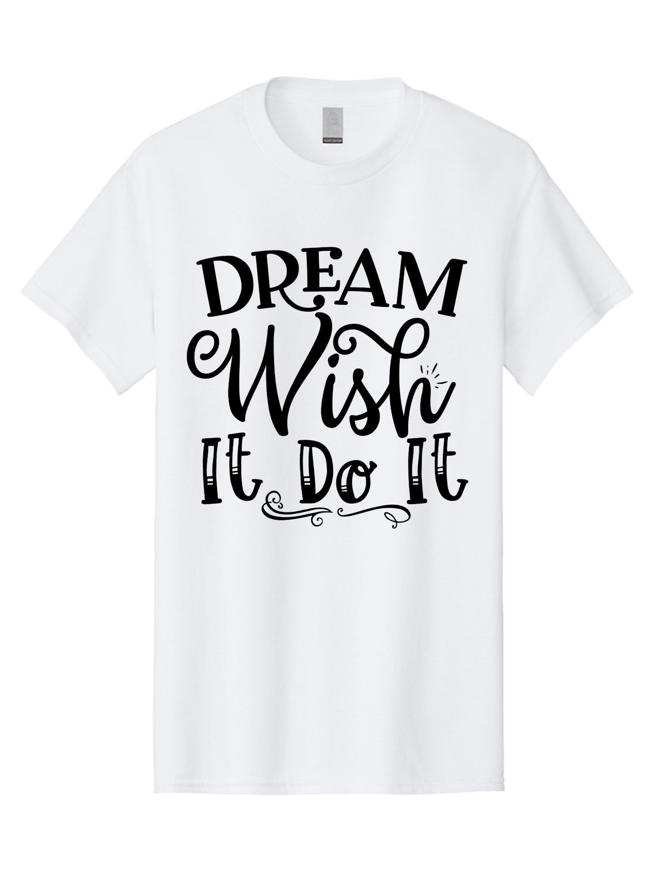 Dream Wish It Do It Men'S Graphic Tee, 100% Cotton, Comfortable Casual Summer Wear, Machine Washable, Motivational Quote, Inspirational Phrase, Dream Big, Positive Affirmation, Goal Setting, Success Mindset, Motivational Text, Aae248 25