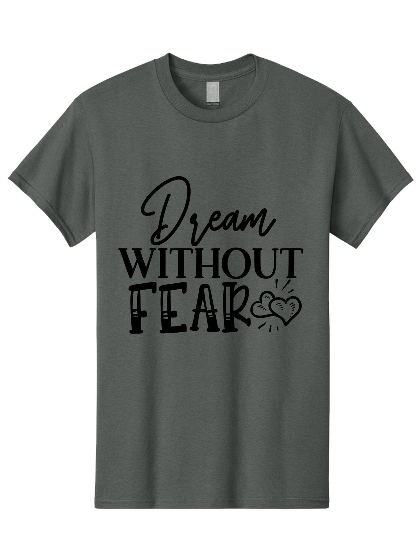 Dream Without Fear Men'S Graphic Tee, 100% Cotton, Comfortable Casual Summer Wear, Machine Washable, Inspirational Quote, Motivational Phrase, Dream Big, Fearless Attitude, Positive Vibes, Heart Symbol, Dream Without Fear Aae249 6