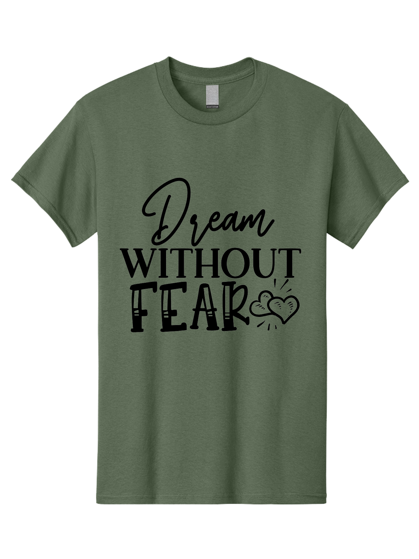 Dream Without Fear Men'S Graphic Tee, 100% Cotton, Comfortable Casual Summer Wear, Machine Washable, Inspirational Quote, Motivational Phrase, Dream Big, Fearless Attitude, Positive Vibes, Heart Symbol, Dream Without Fear Aae249 15