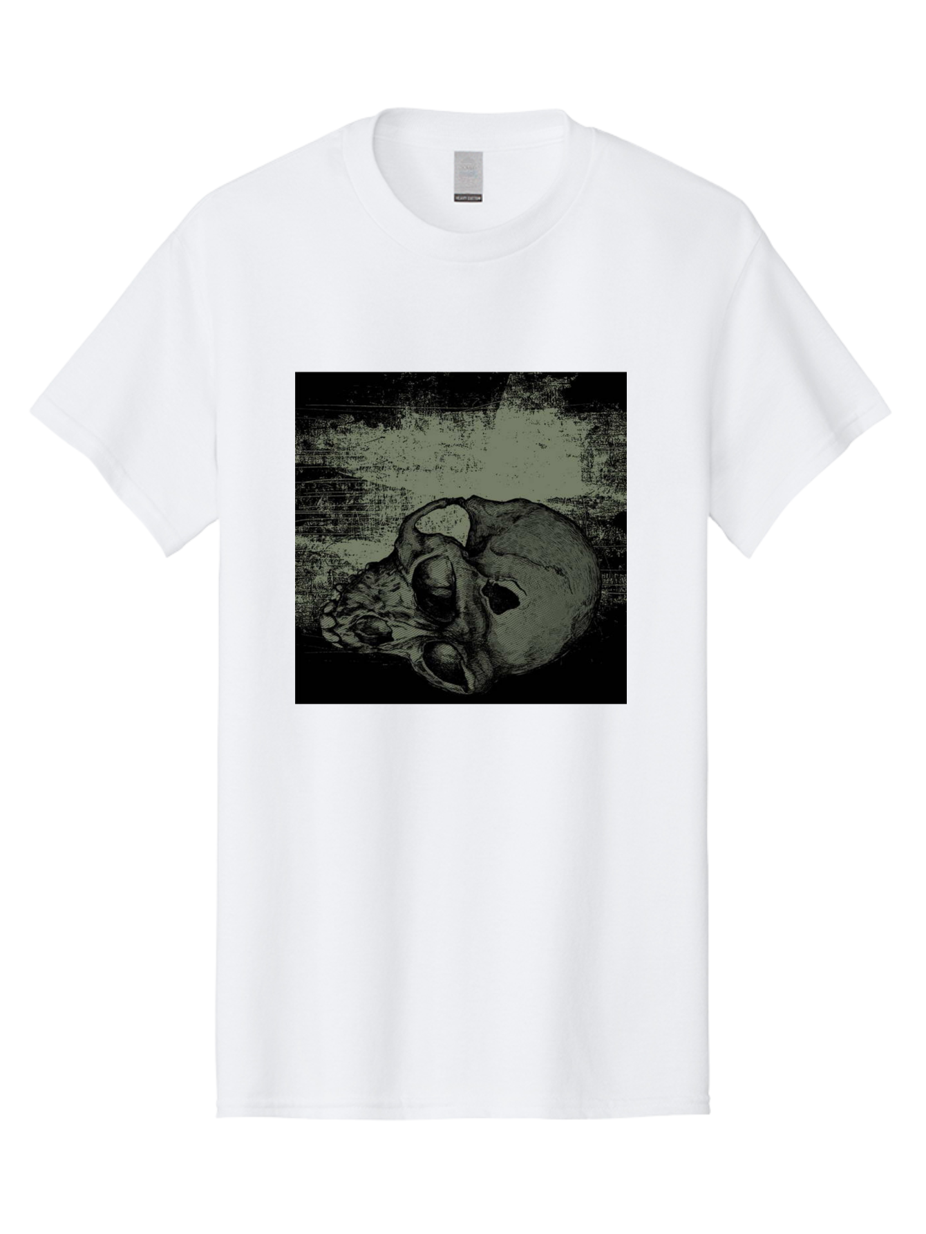 Echo Of Death Men'S Graphic Tee, 100% Cotton, Comfortable Casual Summer Wear, Machine Washable, Dark Artwork, Gothic Illustration, Human Skull, Grunge Style, Mysterious Ambiance, Eerie Atmosphere, Monochromatic Tones Aae251 5