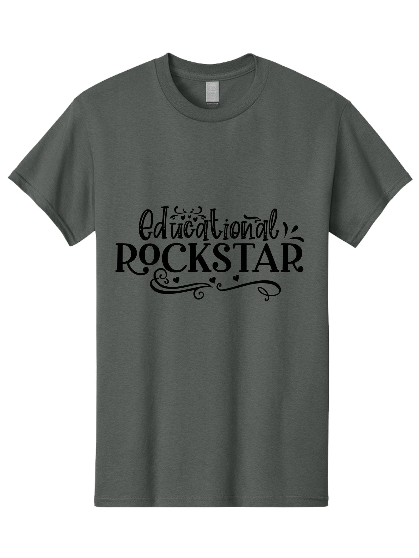 Educational Rockstar Men'S Graphic Tee, 100% Cotton, Comfortable Casual Summer Wear, Machine Washable, Rockstar Teacher, Educational Achievement, Teaching Excellence, Inspirational Educator, Motivational Quote, Learning Rockstar Aae252 9