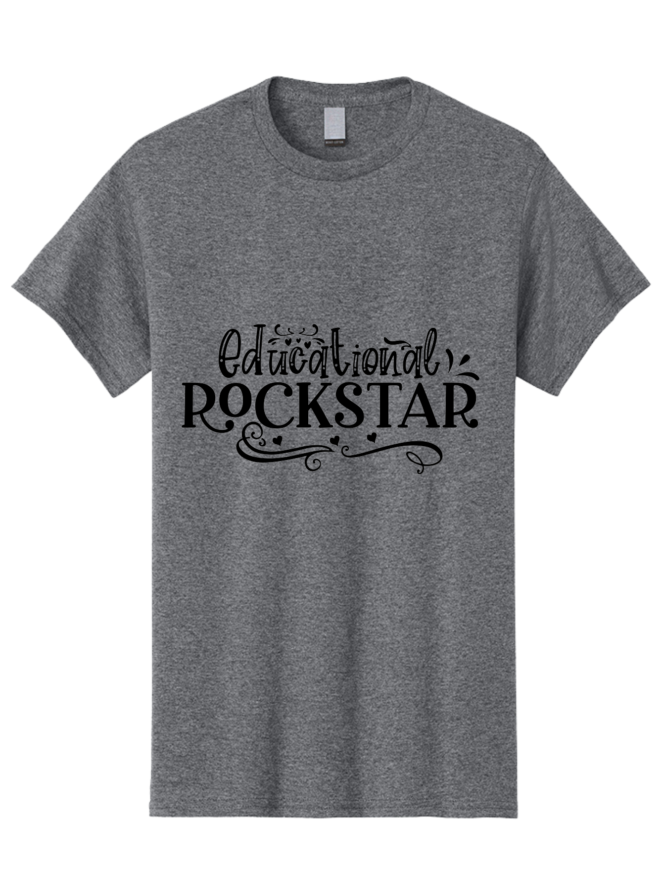 Educational Rockstar Men'S Graphic Tee, 100% Cotton, Comfortable Casual Summer Wear, Machine Washable, Rockstar Teacher, Educational Achievement, Teaching Excellence, Inspirational Educator, Motivational Quote, Learning Rockstar Aae252