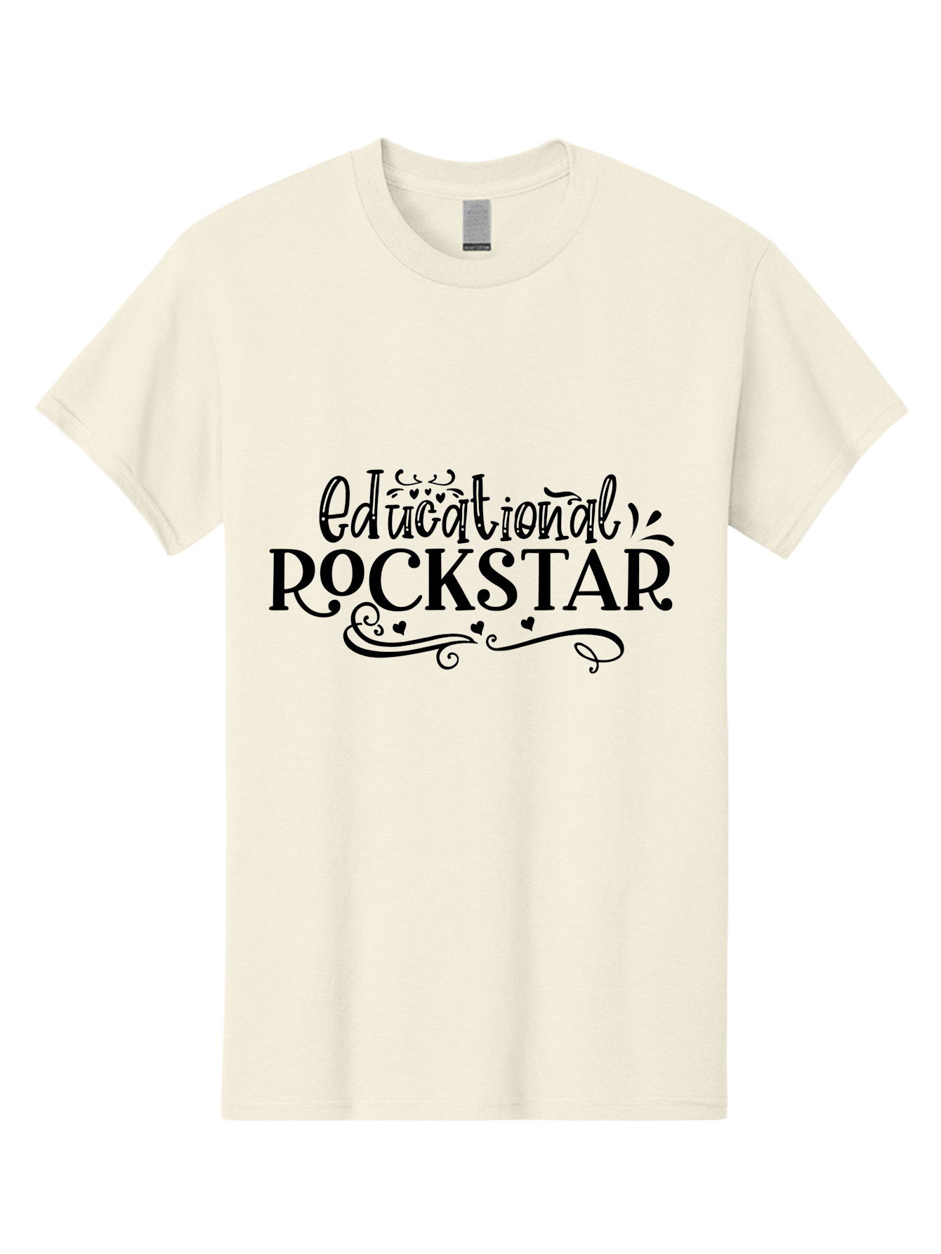 Educational Rockstar Men'S Graphic Tee, 100% Cotton, Comfortable Casual Summer Wear, Machine Washable, Rockstar Teacher, Educational Achievement, Teaching Excellence, Inspirational Educator, Motivational Quote, Learning Rockstar Aae252 19