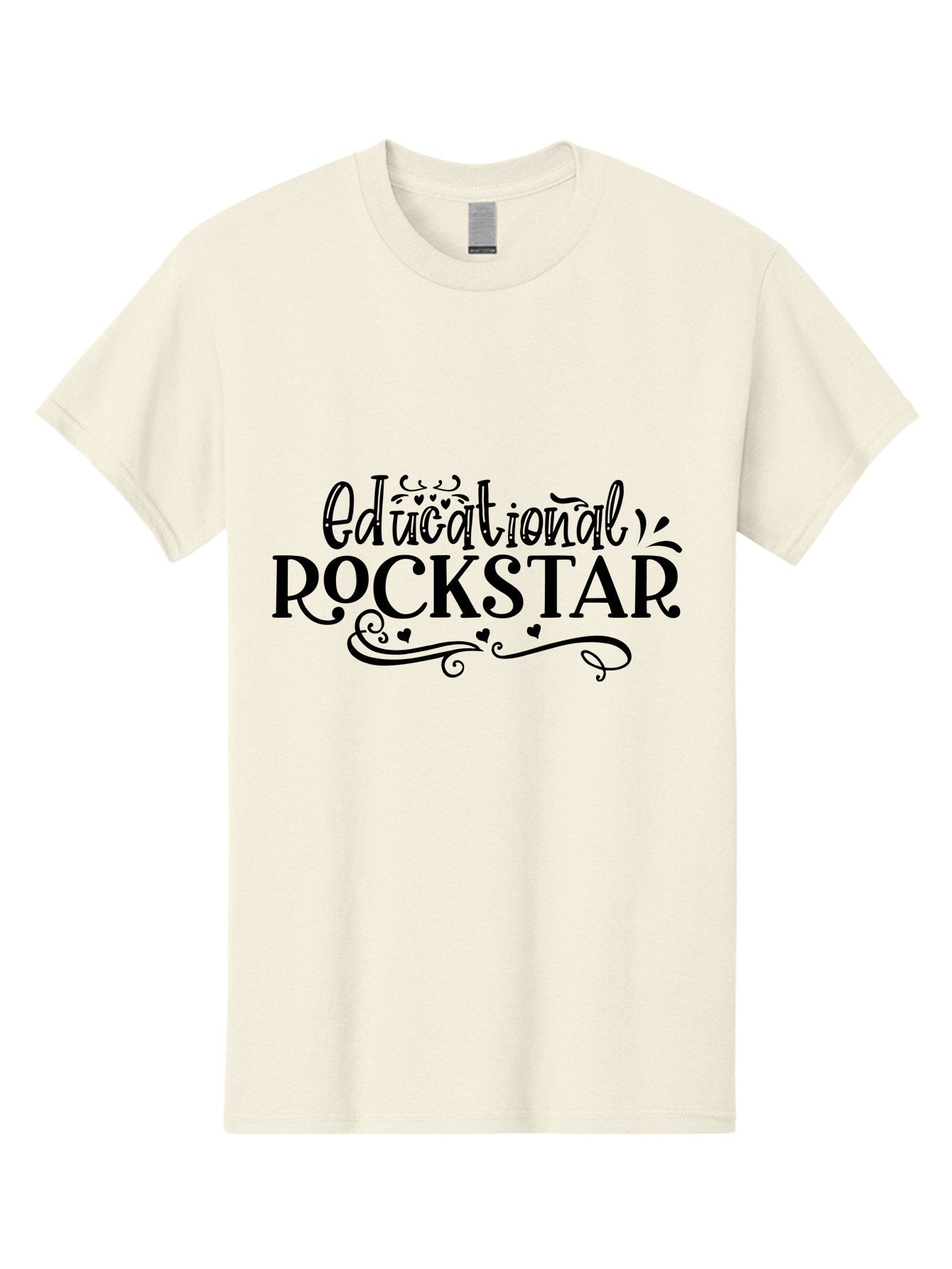 Educational Rockstar Men'S Graphic Tee, 100% Cotton, Comfortable Casual Summer Wear, Machine Washable, Rockstar Teacher, Educational Achievement, Teaching Excellence, Inspirational Educator, Motivational Quote, Learning Rockstar Aae252